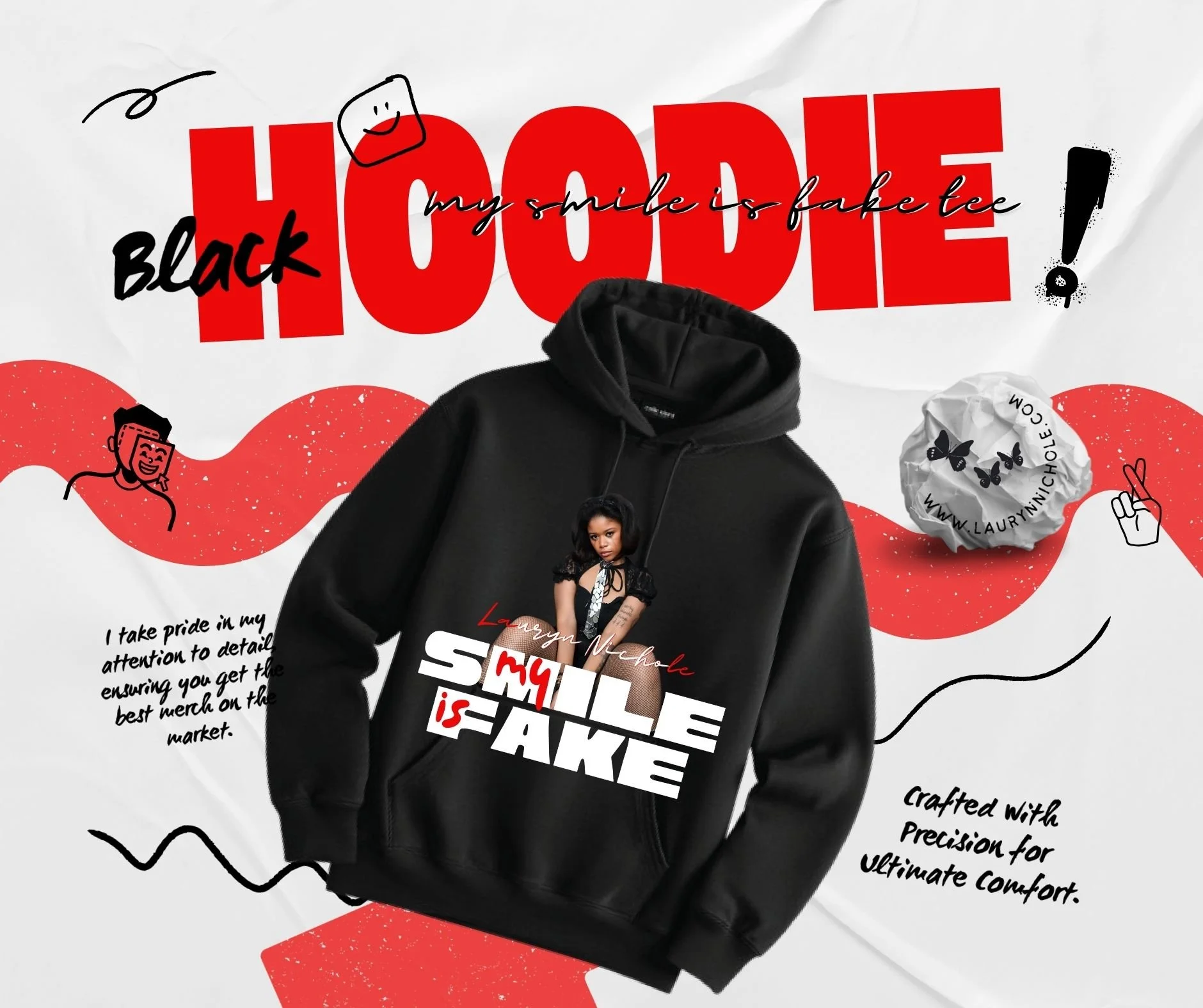 Limited Edition "My Smile is Fake" — HOODIE  (FREE SHIPPING)
