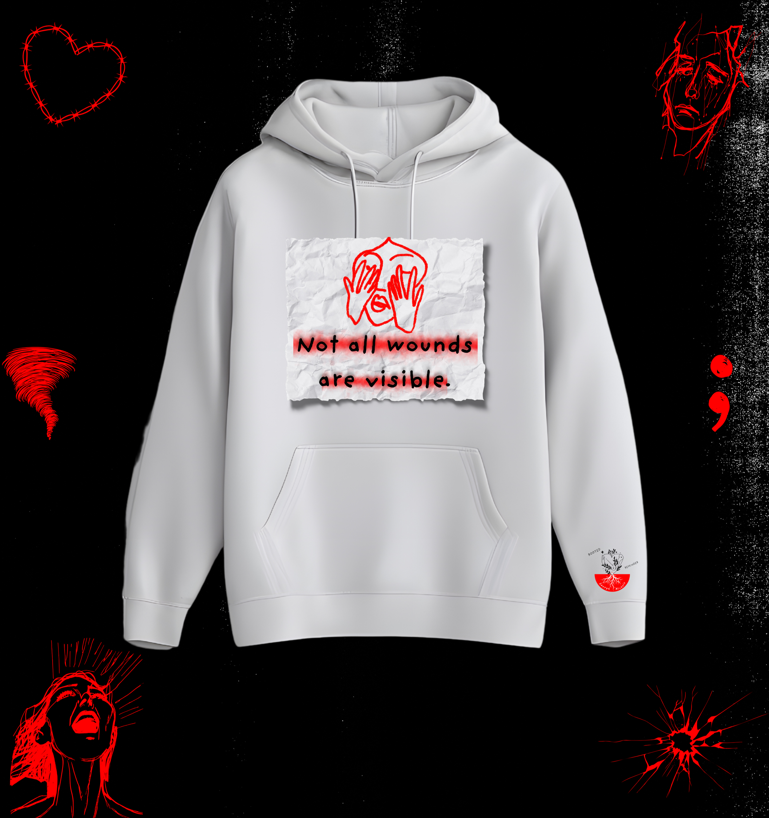 Not All Wounds Are Visible — Grounding Hoodie (FREE SHIPPING)