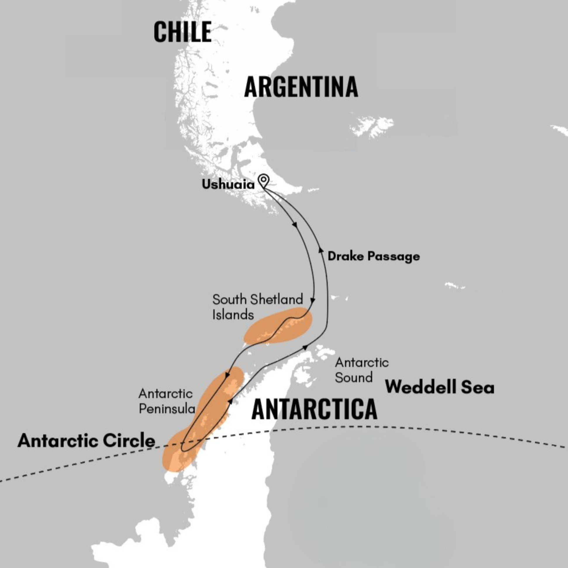 Echoes of the Deep Itinerary Map Terra Nova Expeditions