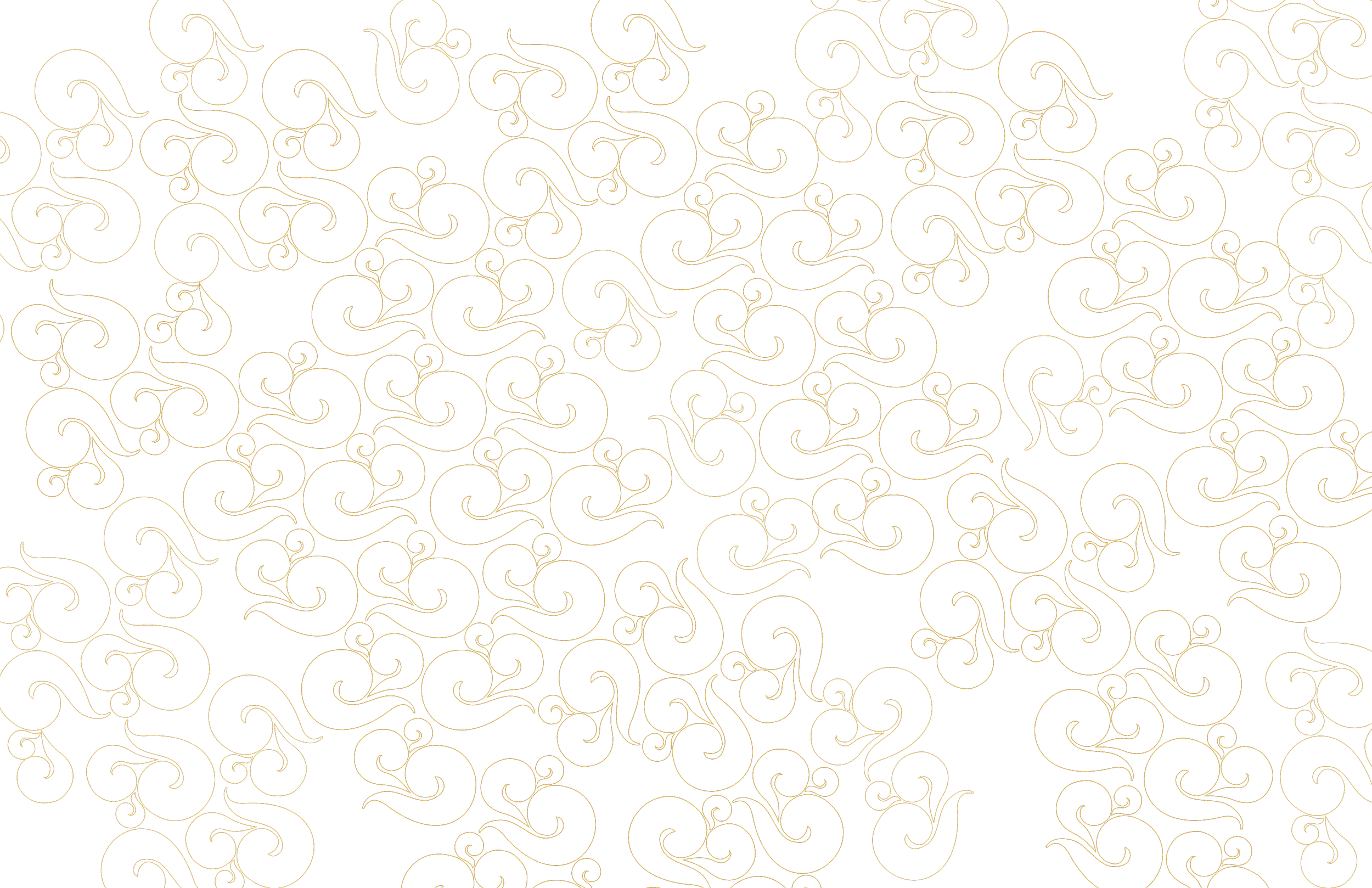Black background with an intricate pattern of gold swirling lines.