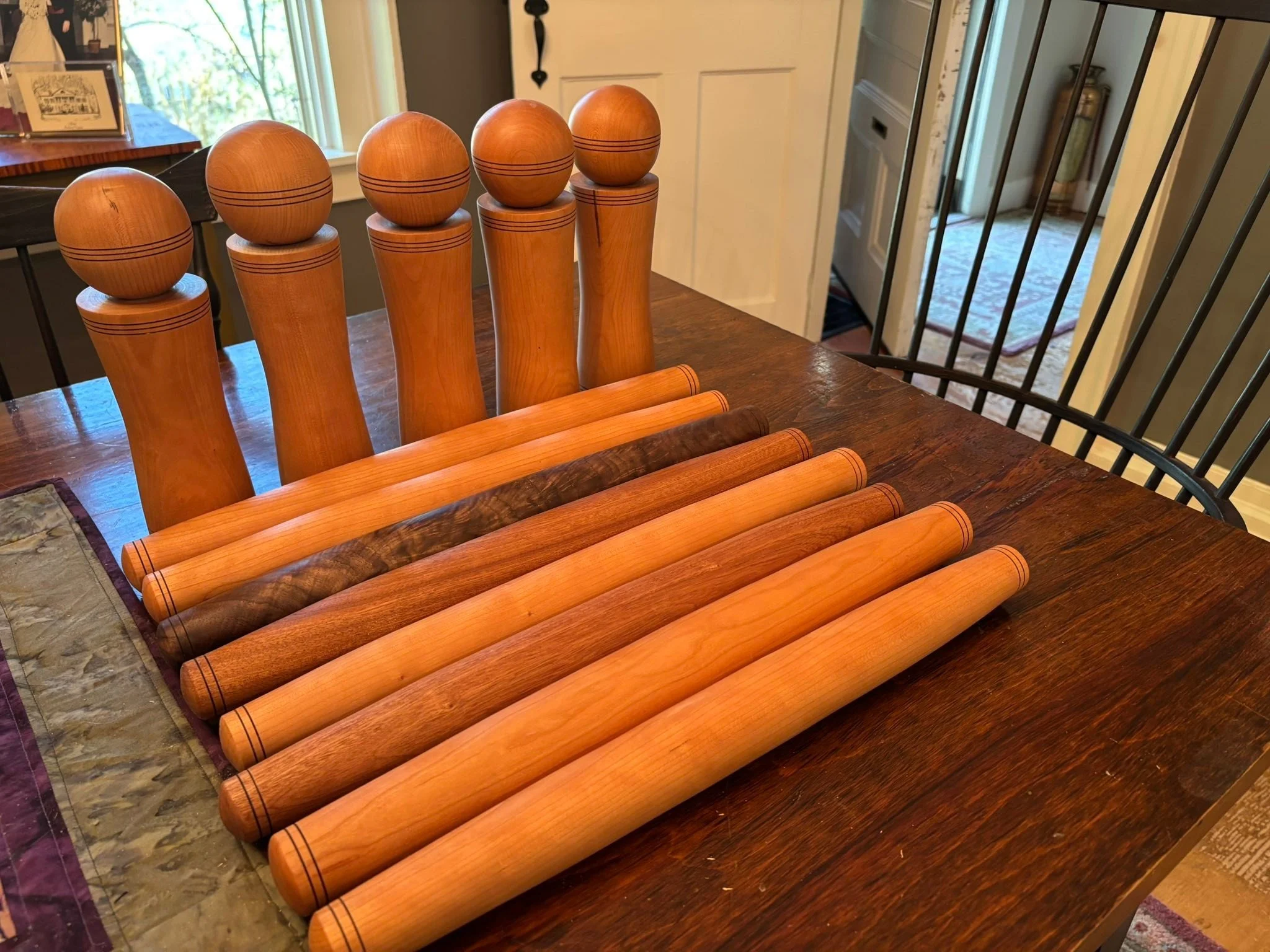 5 more grinder mills(cherry) and 9 French style rolling pins(cherry, sapele and black walnut). 

Sleep is overrated!