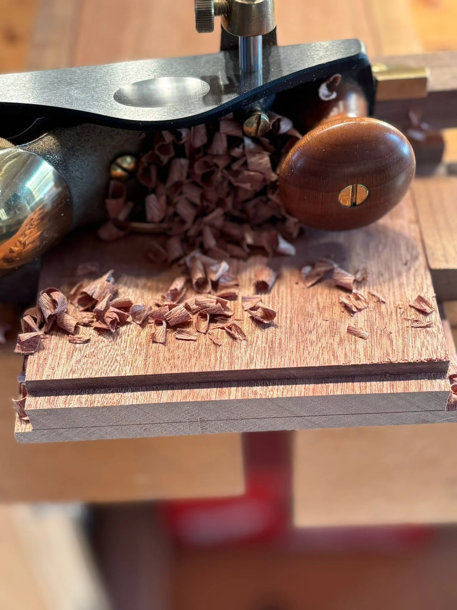 Most recent box is cherry with a hand carved/textured sapele top. I continue with my hand tool journey. I have tons to learn but have to start somewhere.

Today I was using a variety of my hand planes to cut rabbets in the top that fit into grooves i