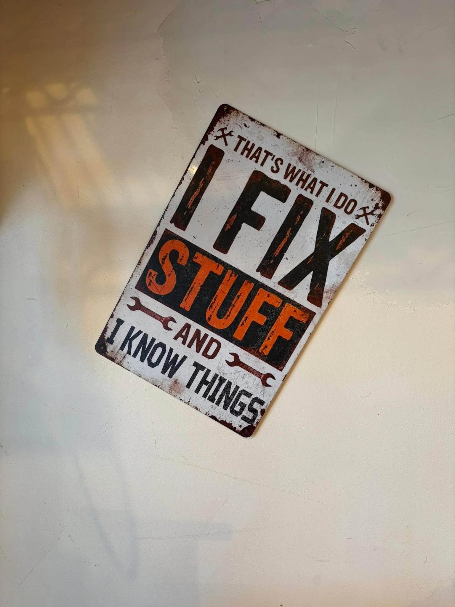 Thanks to my good friend, Chris Vallee, for my new shop sign. Now if I can just find my damn level!