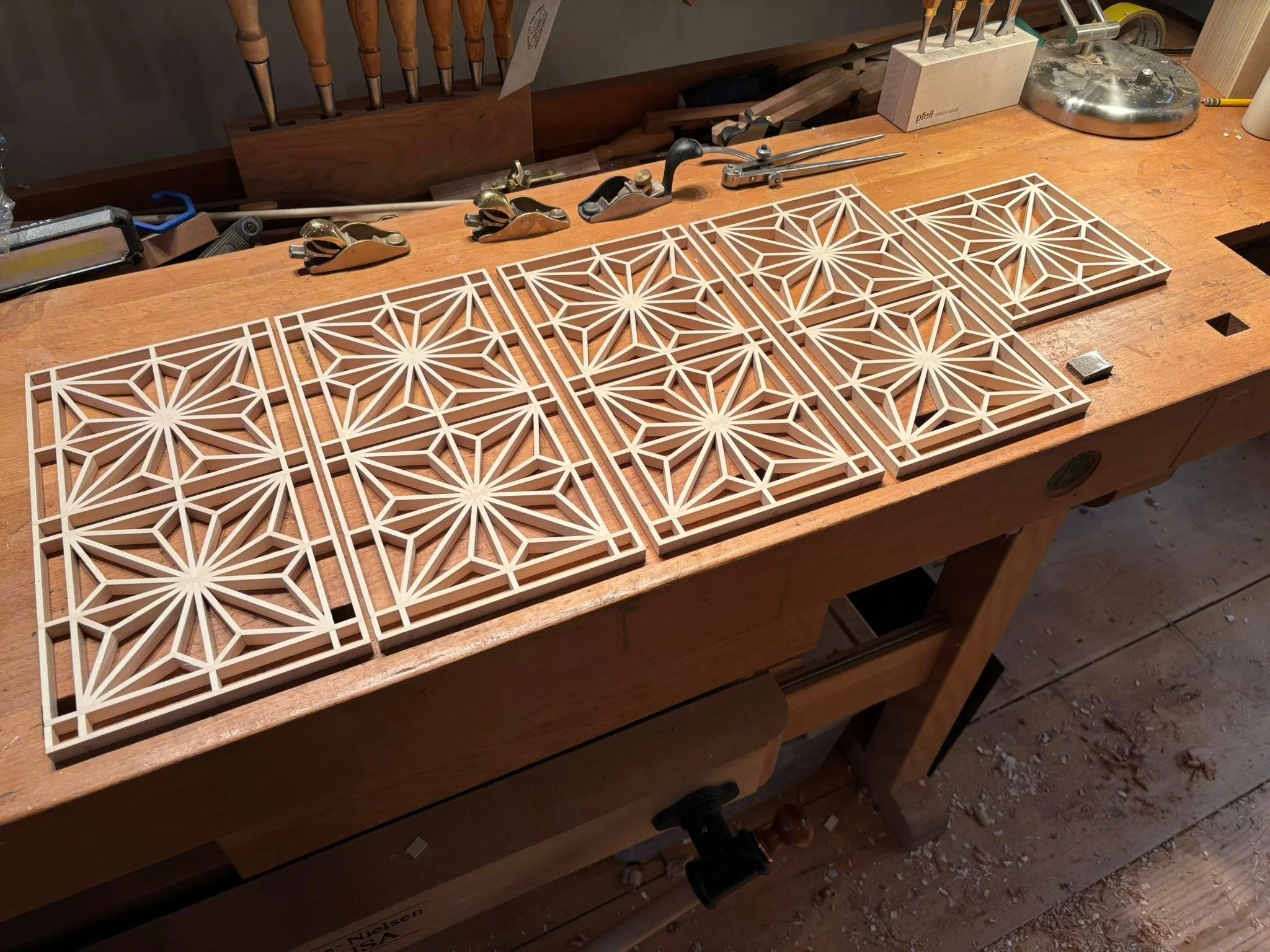 Productive few days in the shop. Got some rattles turned, two sets of custom candle sticks, set of grinders turned and got the Kumiko panels ready for application of rice paper. Bread for dinner! 

One of the rattles is especially meaningful to me. I