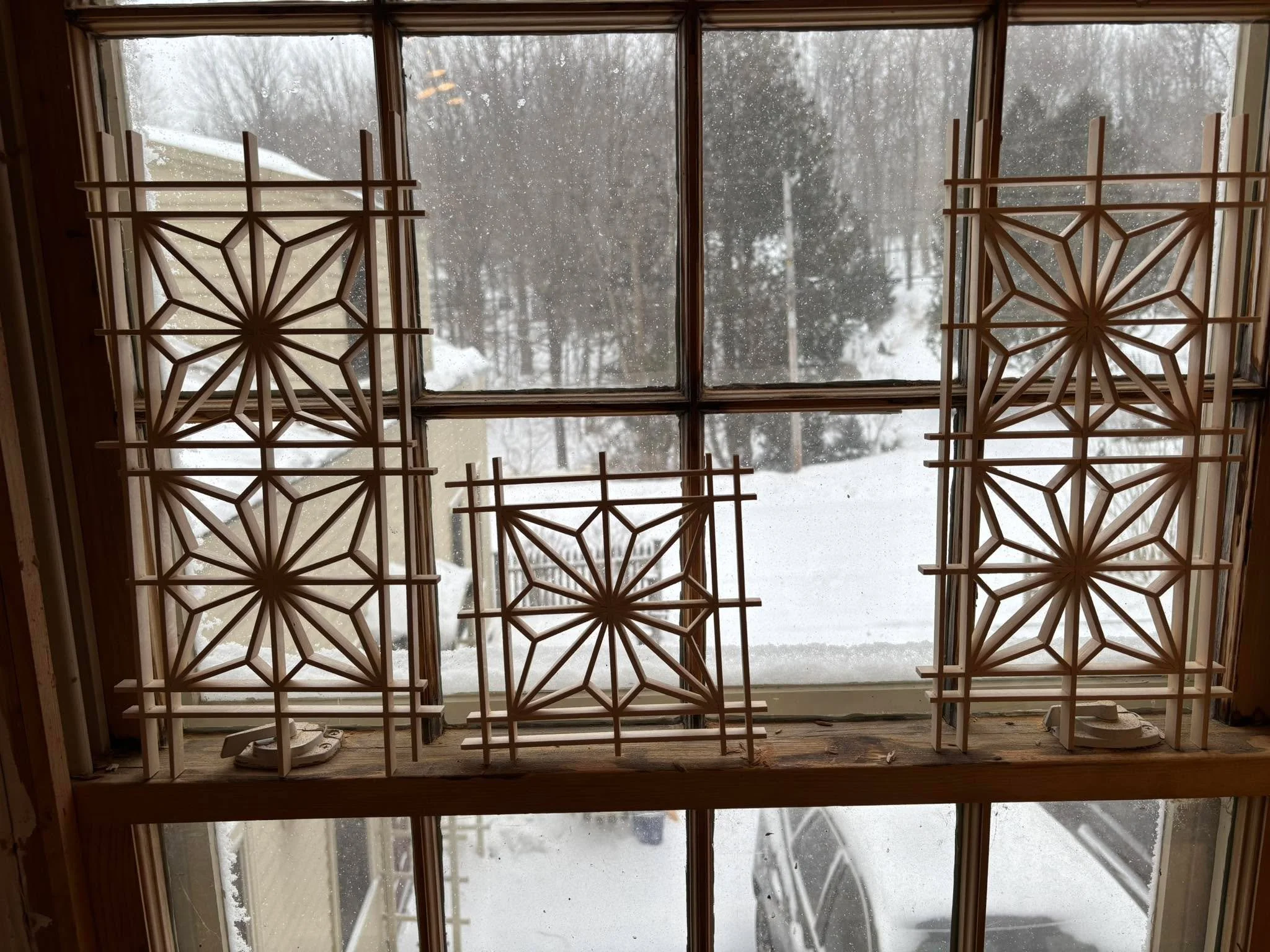 Snow day vibes. Music, cup of tea, warm fire and sharp chisels!