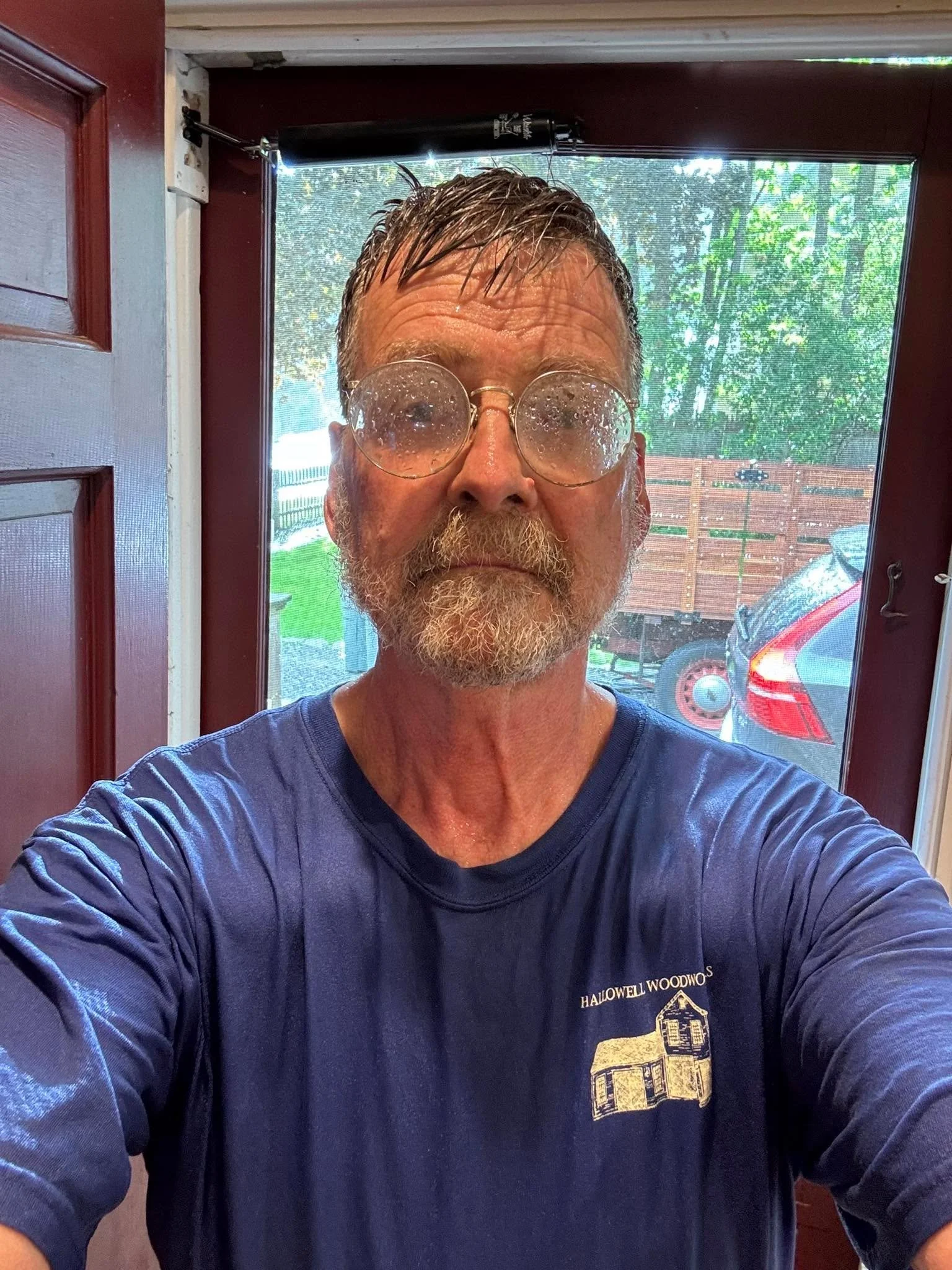 Spent several hours working outside this morning. Took a break early afternoon and then back at. Skies opened up and what a beautiful, cleansing rain. Decided to just sit outside and get cleansed. Felt like I was 8 yrs old!