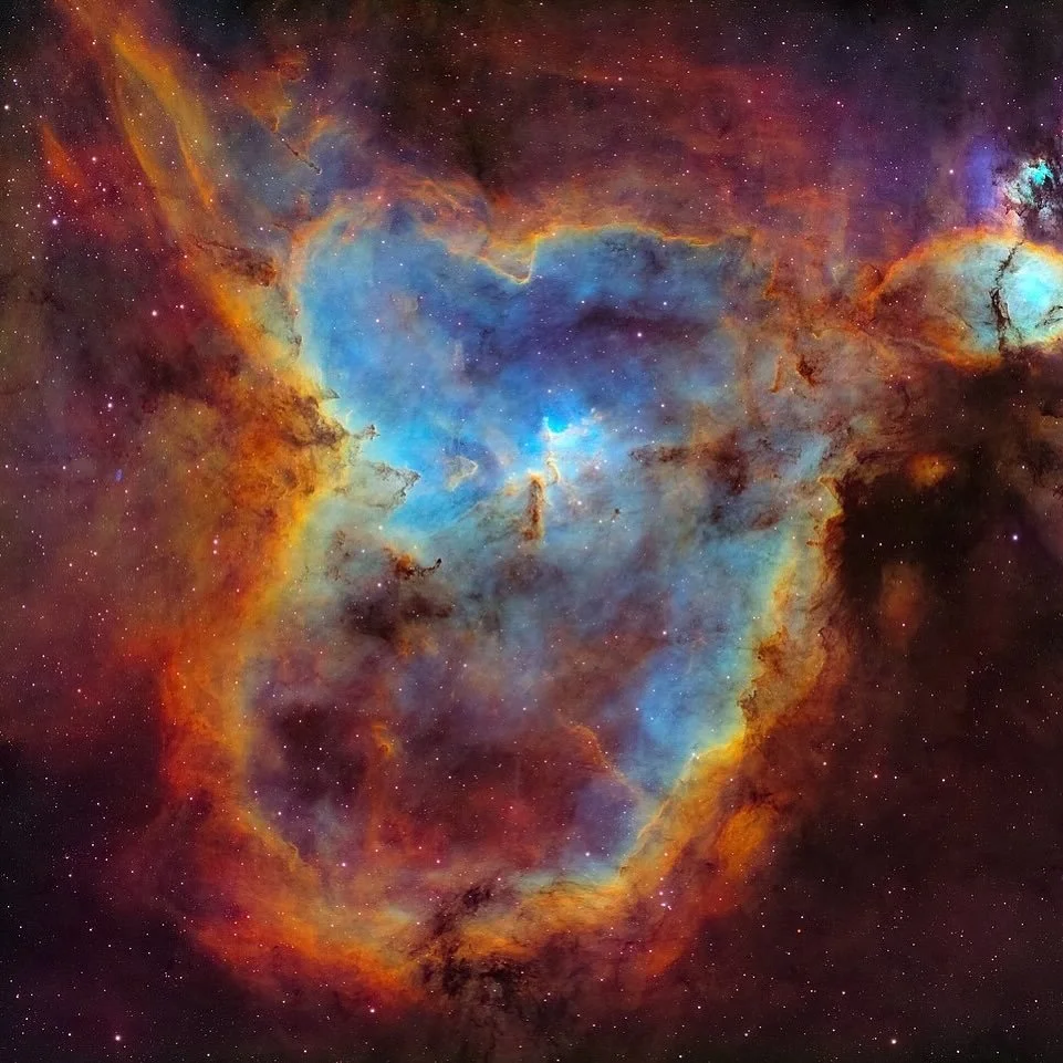 The Heart Nebula in the constellation Cassiopeia! 7,500 light years from Earth and 200 light years across. Discovered by William Herschel in 1787. #heart #astrophotography #nature #inspiration #cardiology