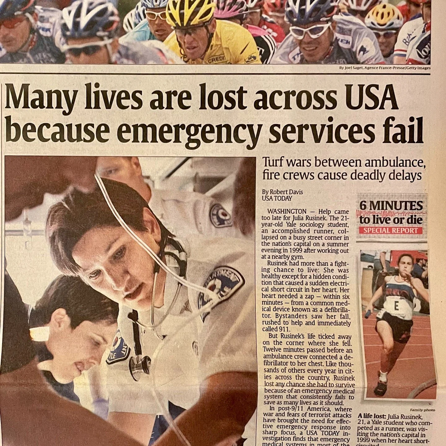 Announcing Six Minutes to Live, a movement to prevent needless deaths in sudden cardiac arrest (SCA).
Twenty years ago, the investigative series in @usatoday by @bob.bdavis revealed deep disparities in survival rates from SCA. While many systems hav