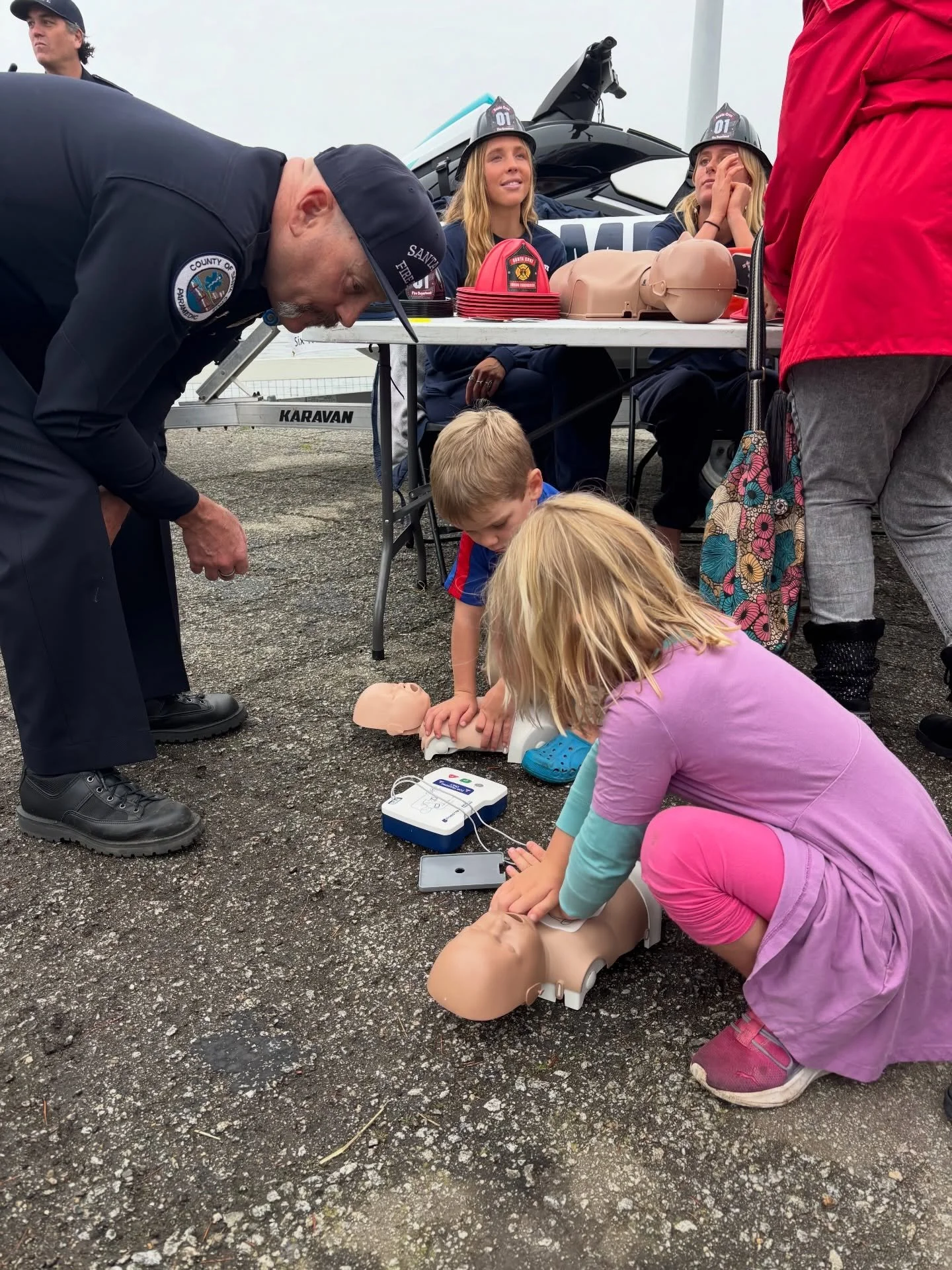 We got to teach #CPR in the snow on the @santacruzwharf with @santacruz_fire lifeguards and the @santacruzpolice! Thanks to @prestanproducts for the generous donation of manikins so we can help people say #iamready to save a life!