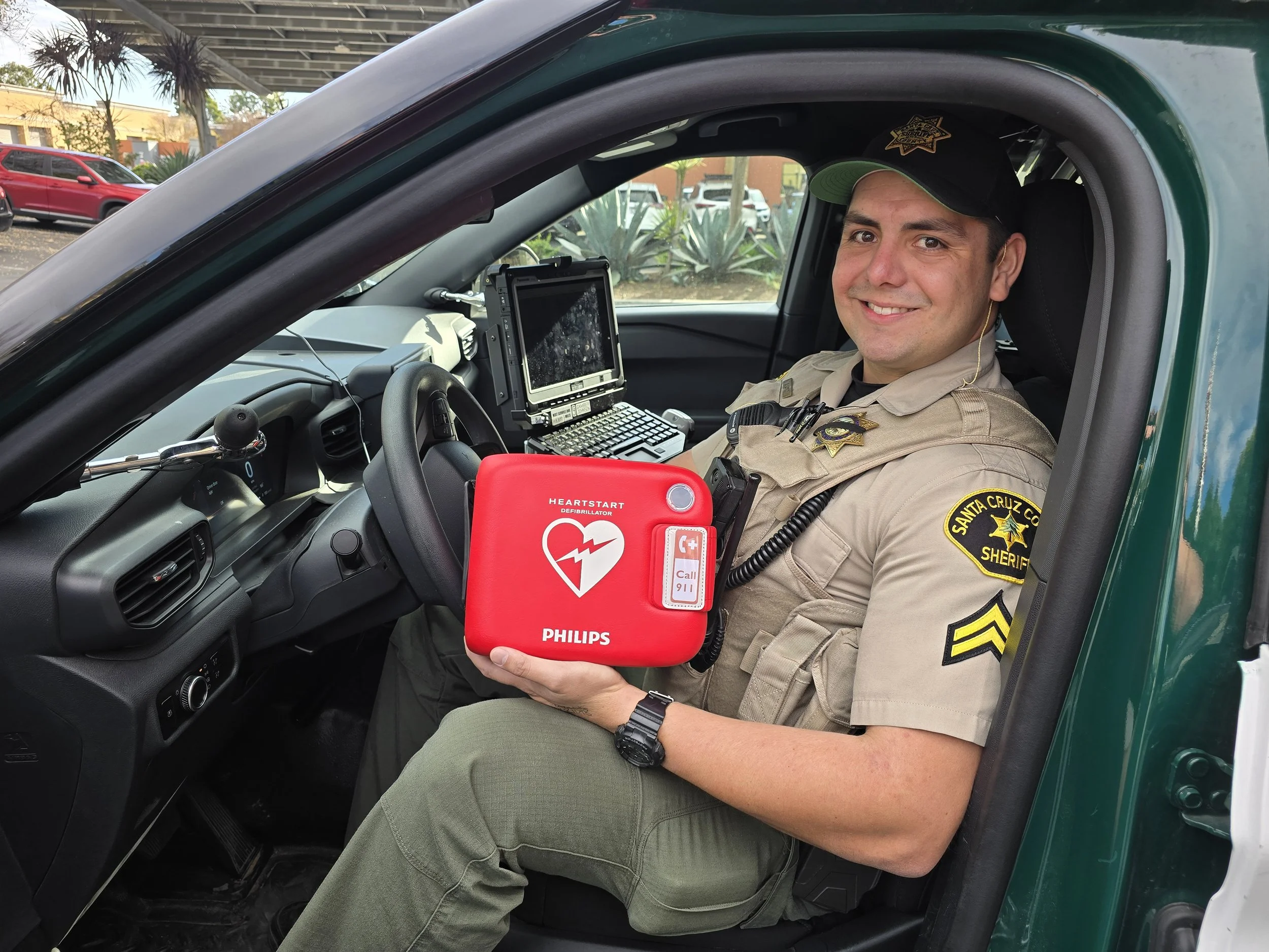 San Jose resident honors late cousin by donating AED to Santa Cruz Police Department