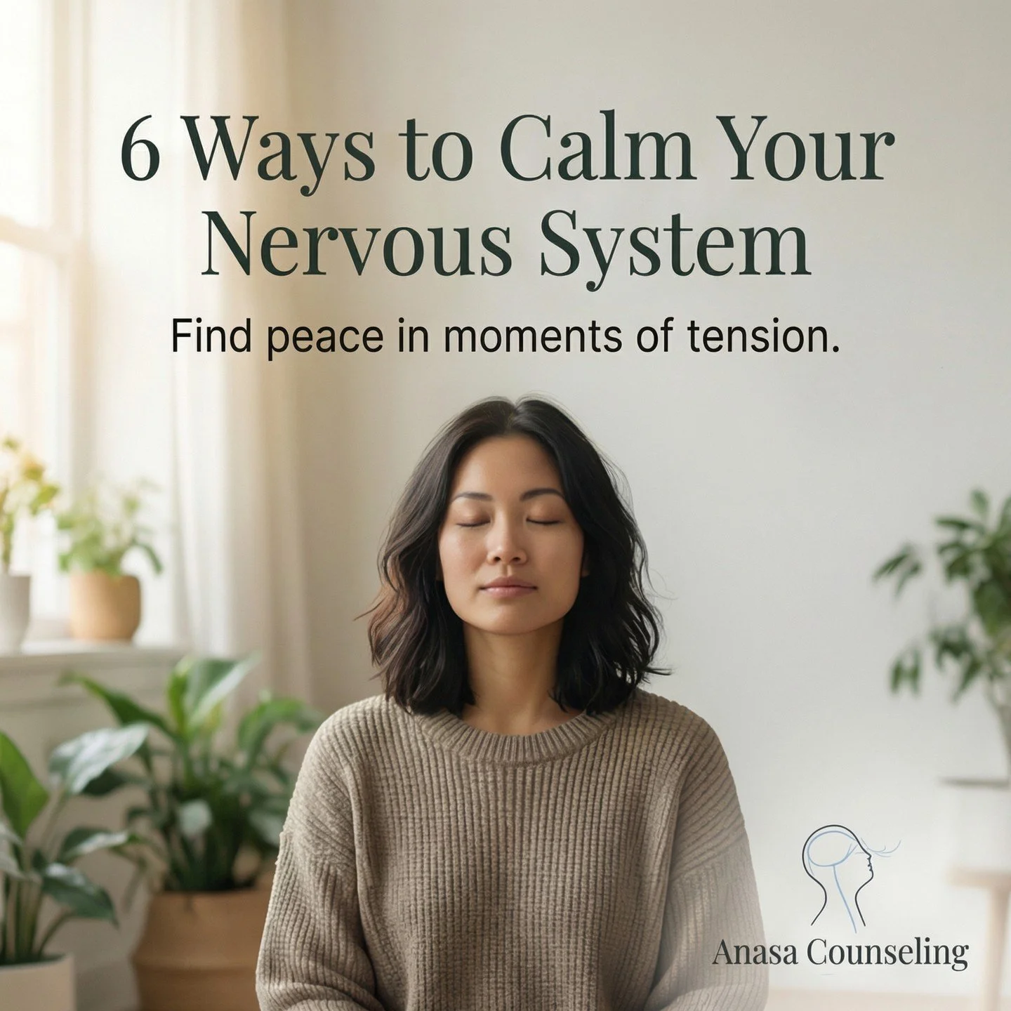Feeling overwhelmed? Your nervous system may need a reset. Here are six effective ways to help calm it:

1. **Slow Breathing**: Focus on longer exhales to signal relaxation. 
2. **Nature Break**: Step outside and gaze at the horizon for perspective. 