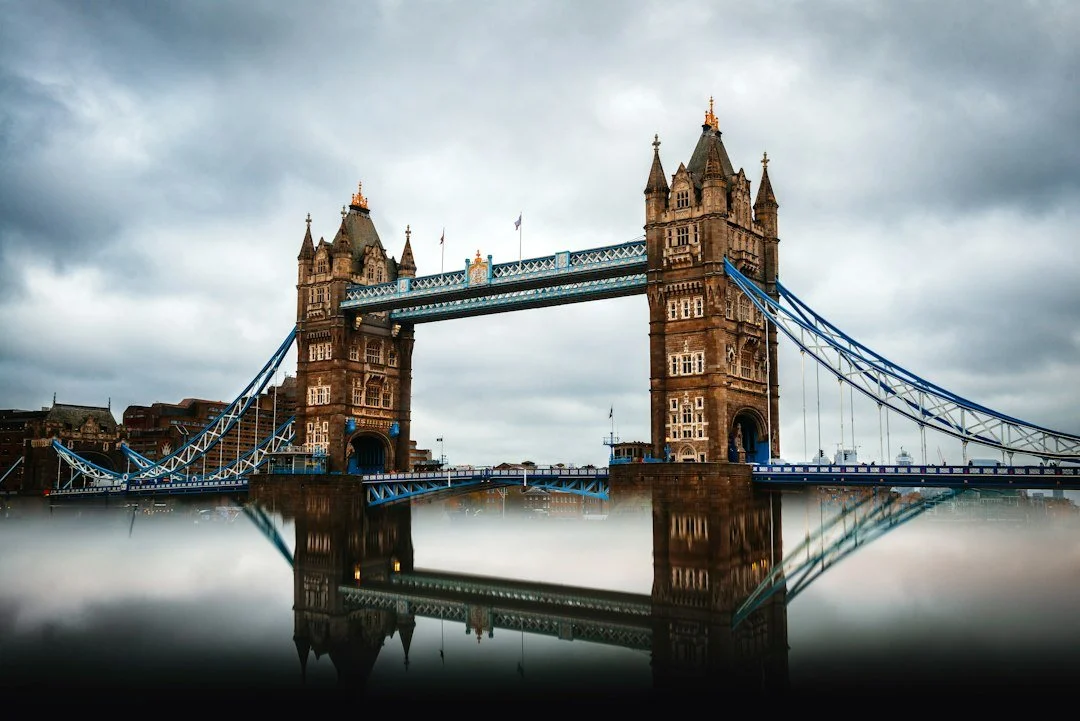 London Bridge with foggy Thames River