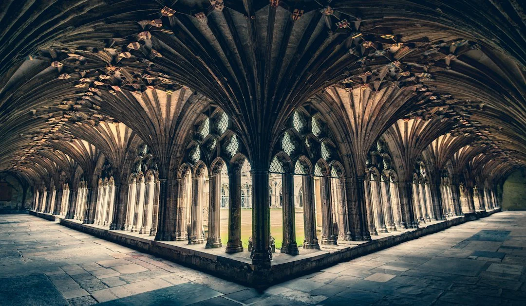 Photo of the corridor inside Canterbury Cathedral.