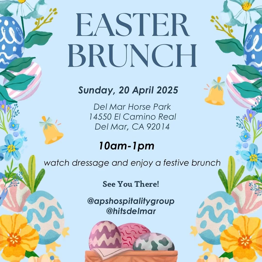 Looking for a fun way to celebrate #easter? Join us Sunday, April 20th at the Del Mar Horse Park for a day of #dressage and Easter Brunch. 

Purchase tickets: http://bit.ly/426j5H5