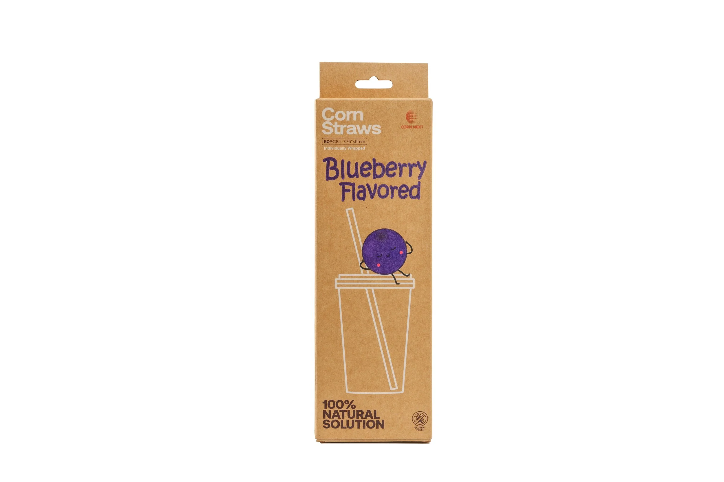 Blueberry Pop – 7.75” Flavored Drinking Straws 50 Qty