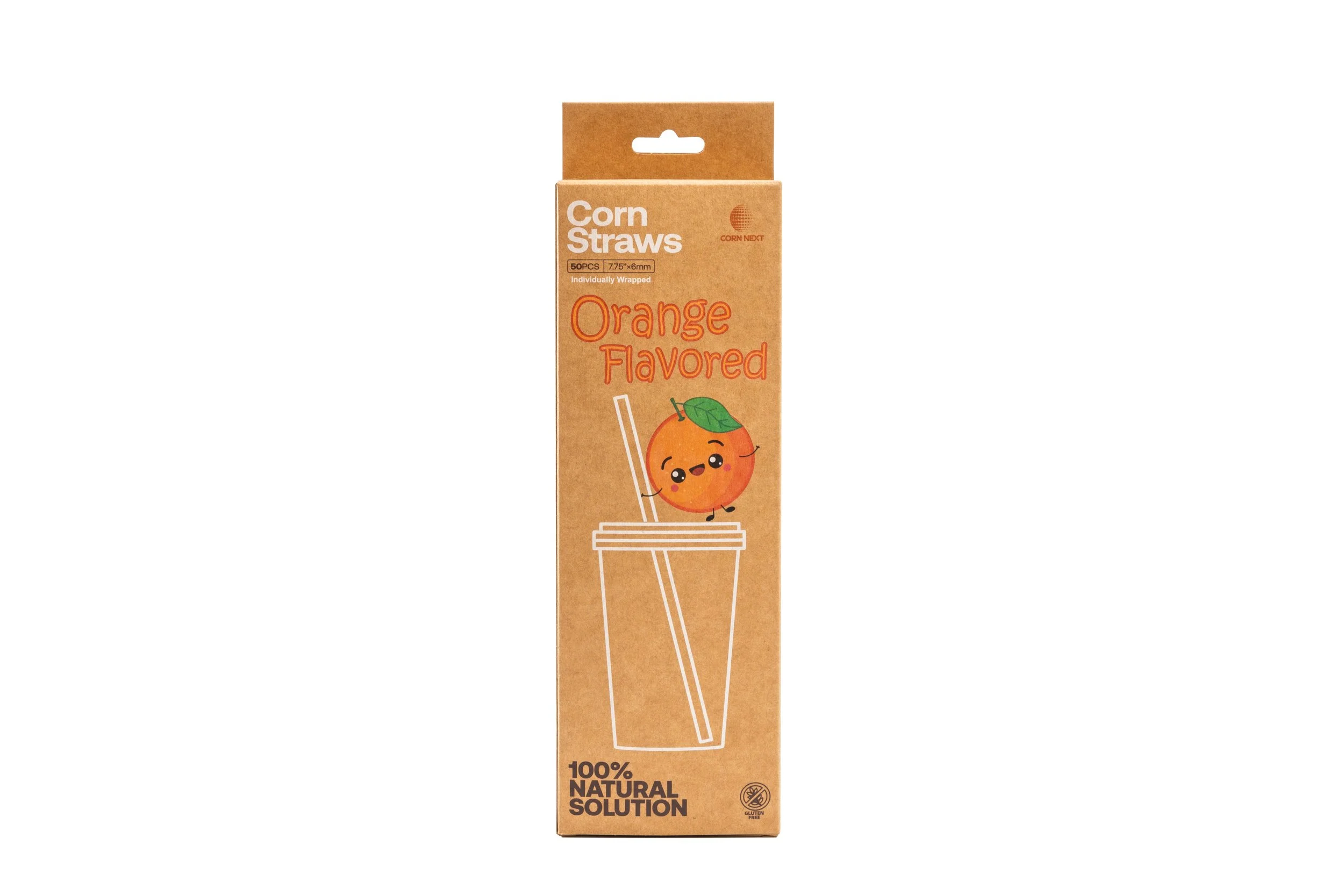 Orange Burst  –  7.75" Flavored Drinking Straws 50 Qty