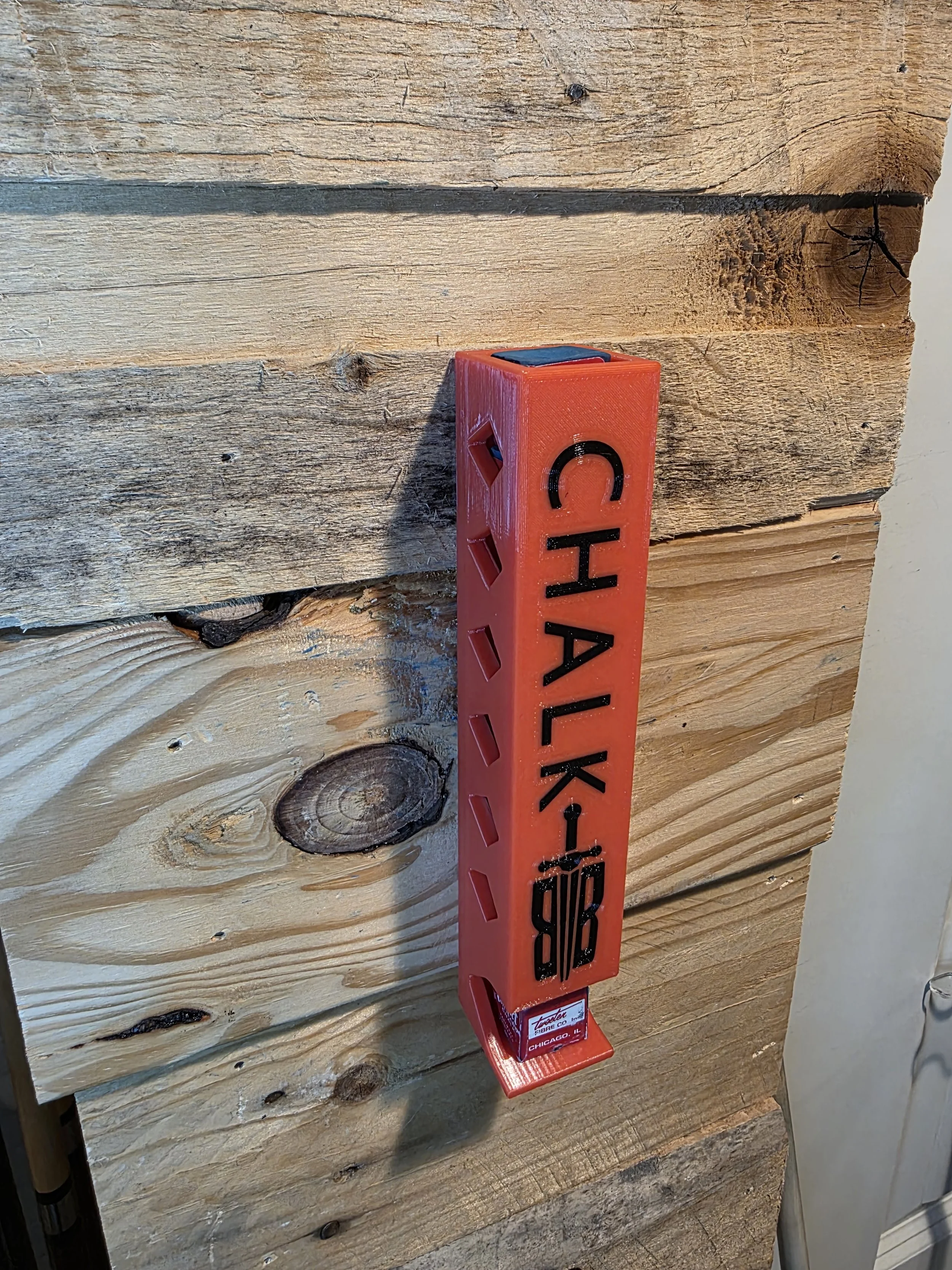 cube caddy wall mounted billiards chalk holder. red