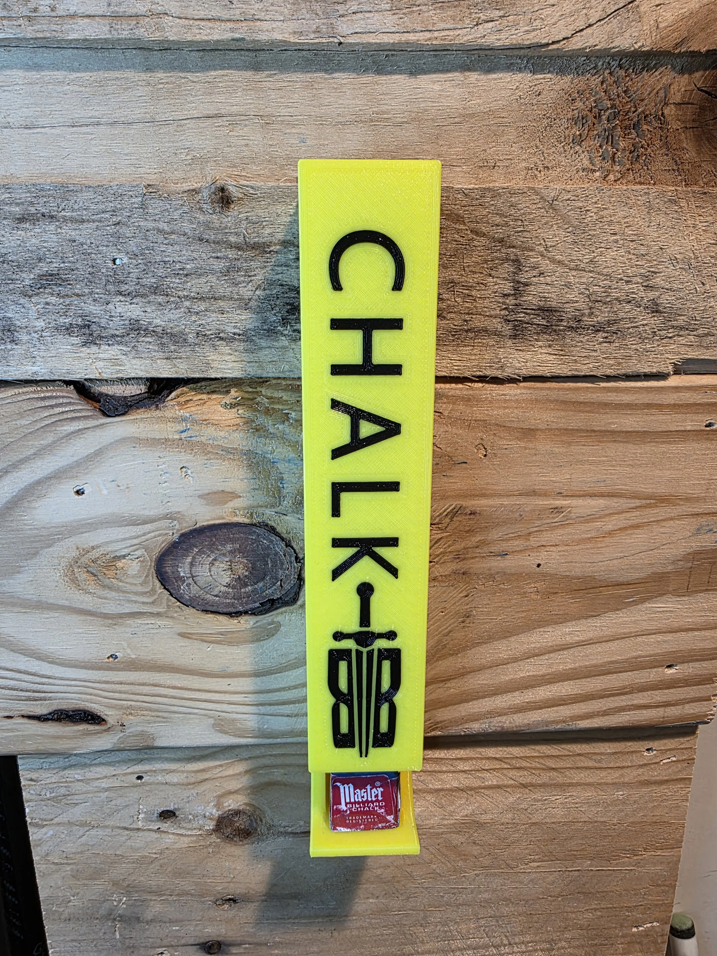 cube caddy wall mounted billiards chalk holder. yellow