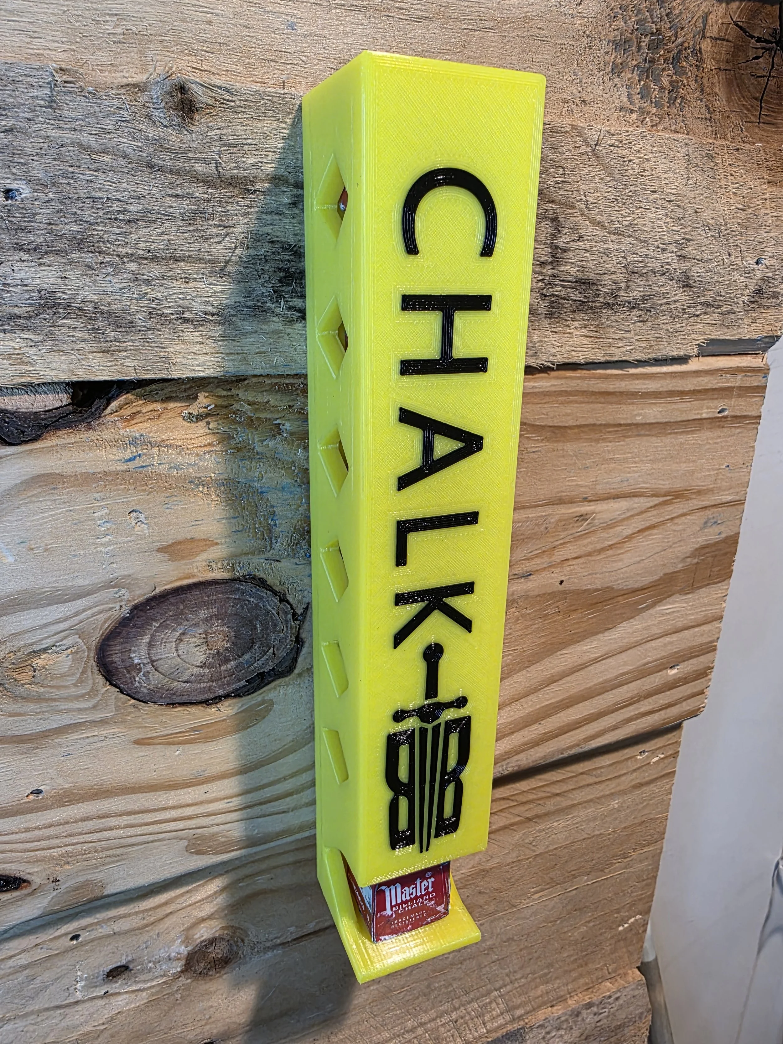 cube caddy wall mounted billiards chalk holder. Yellow