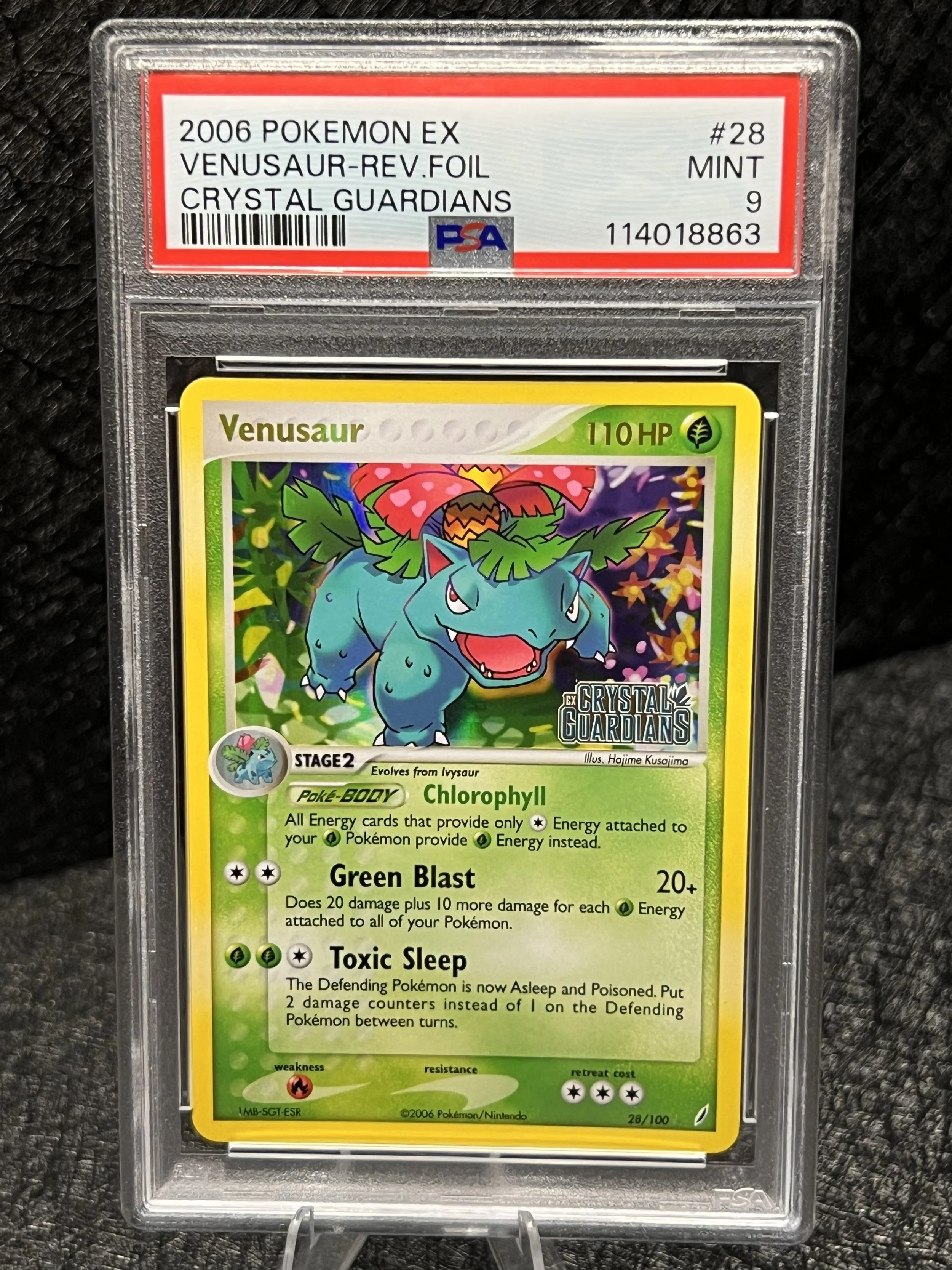 Venusaur PSA 9, 2006 Crystal Guardians Reverse Holo