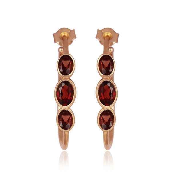 Inanna Ruby Garnet Hoops