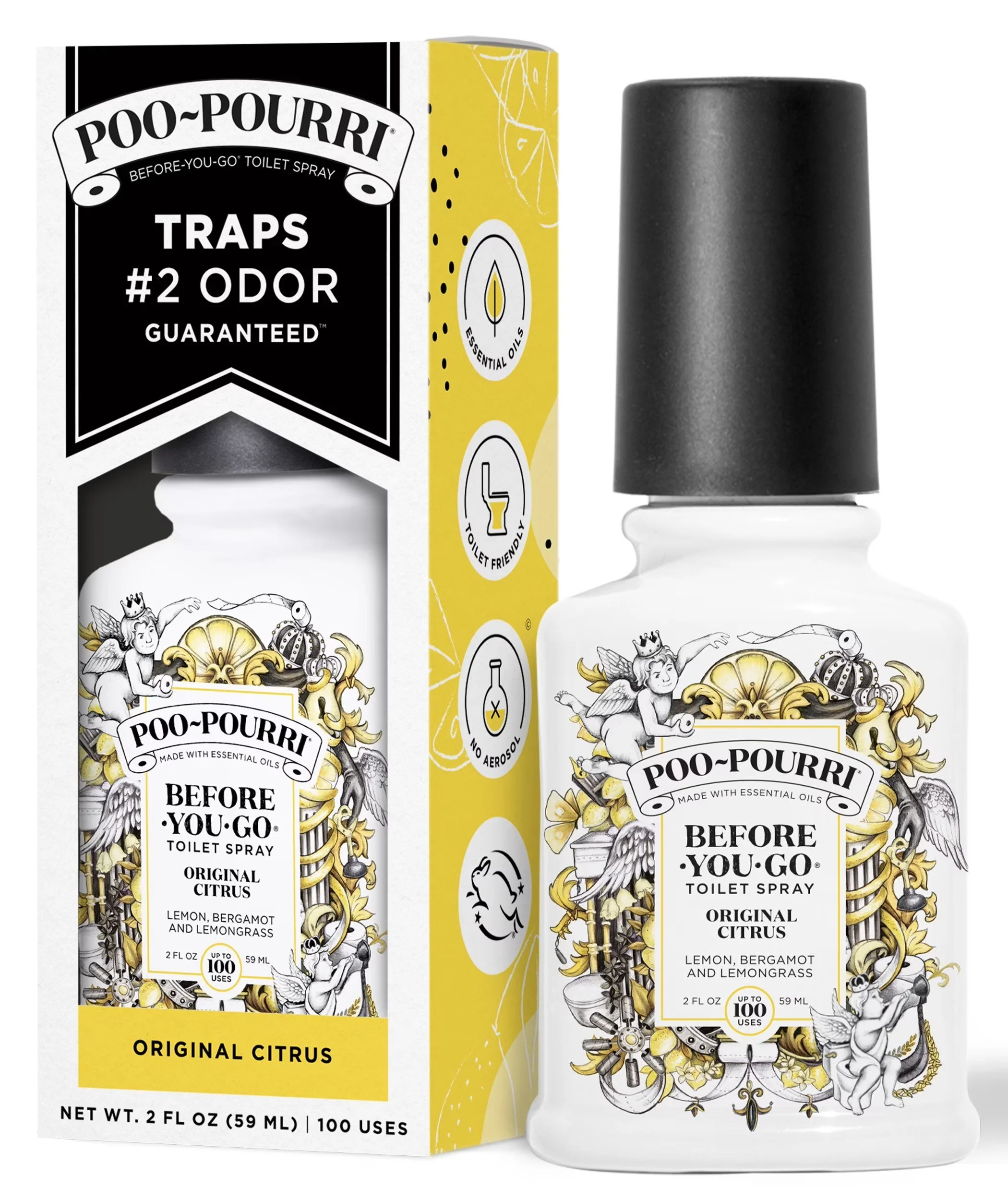 Poo-Pourri Before-You-Go Toilet Spray, Original Citrus, 4 Fl Oz