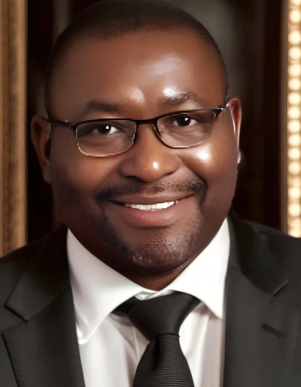 Portrait of Dr. Stephen Neal Jr. wearing glasses and a suit