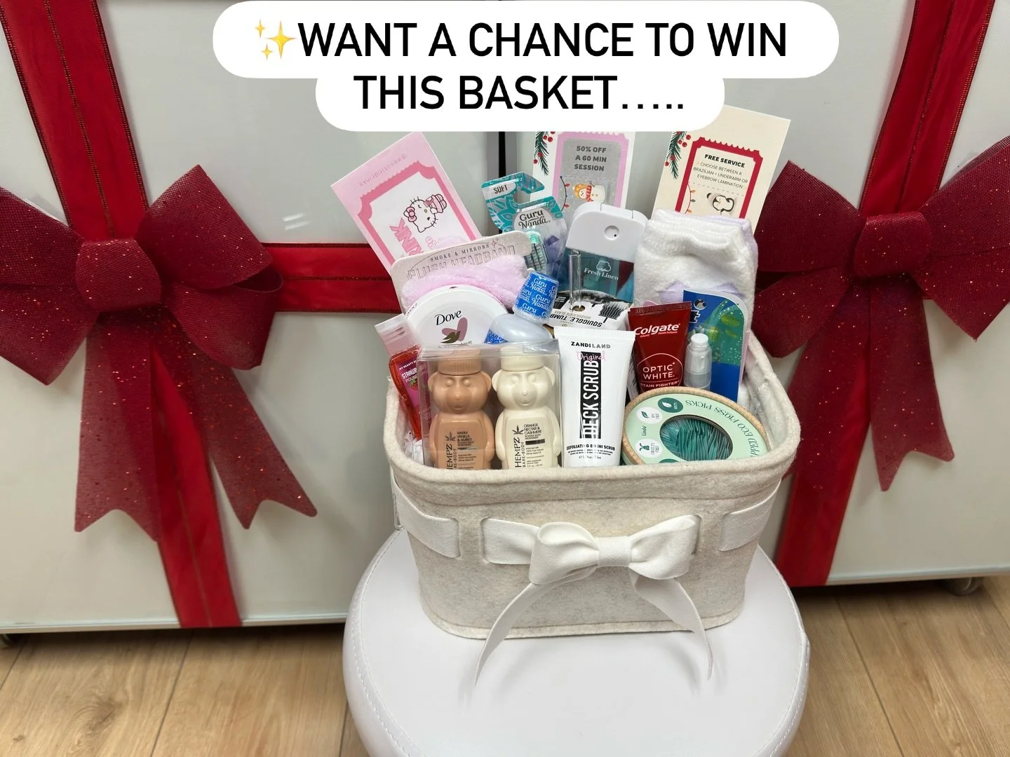 Book now until January 8th to be entered! 🎁⏰
What would you grab first from this basket?👀💝