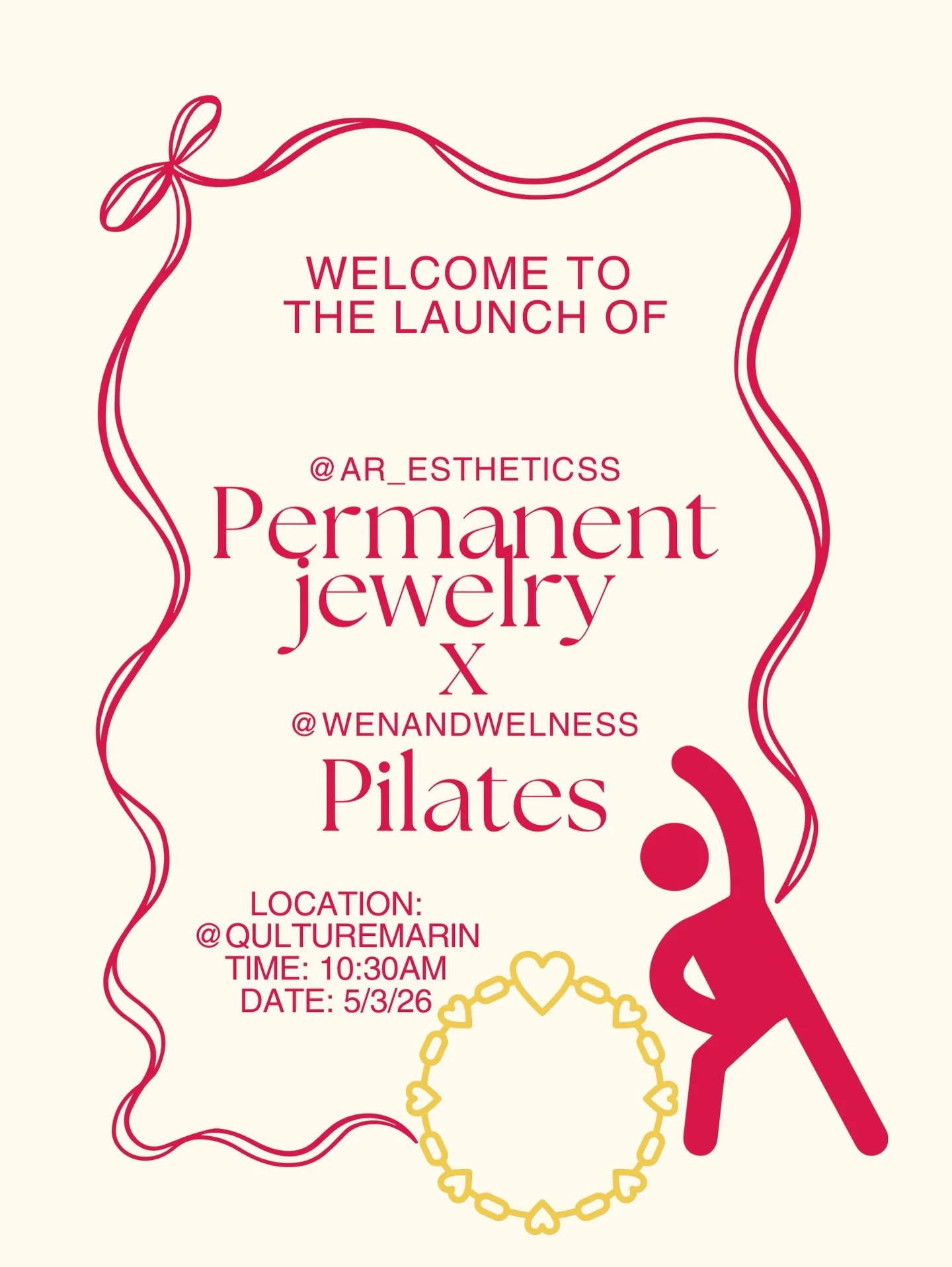 ❣️Calling all Pilates lovers in Marin! ✨ Partnering with @wenandwellness to bring you an event focused on community, wellness and fun! ❣️ Expect goodie bags, yummy bites, and mimosas 🍾 plus amazing vendors, including yours truly with my permanent je