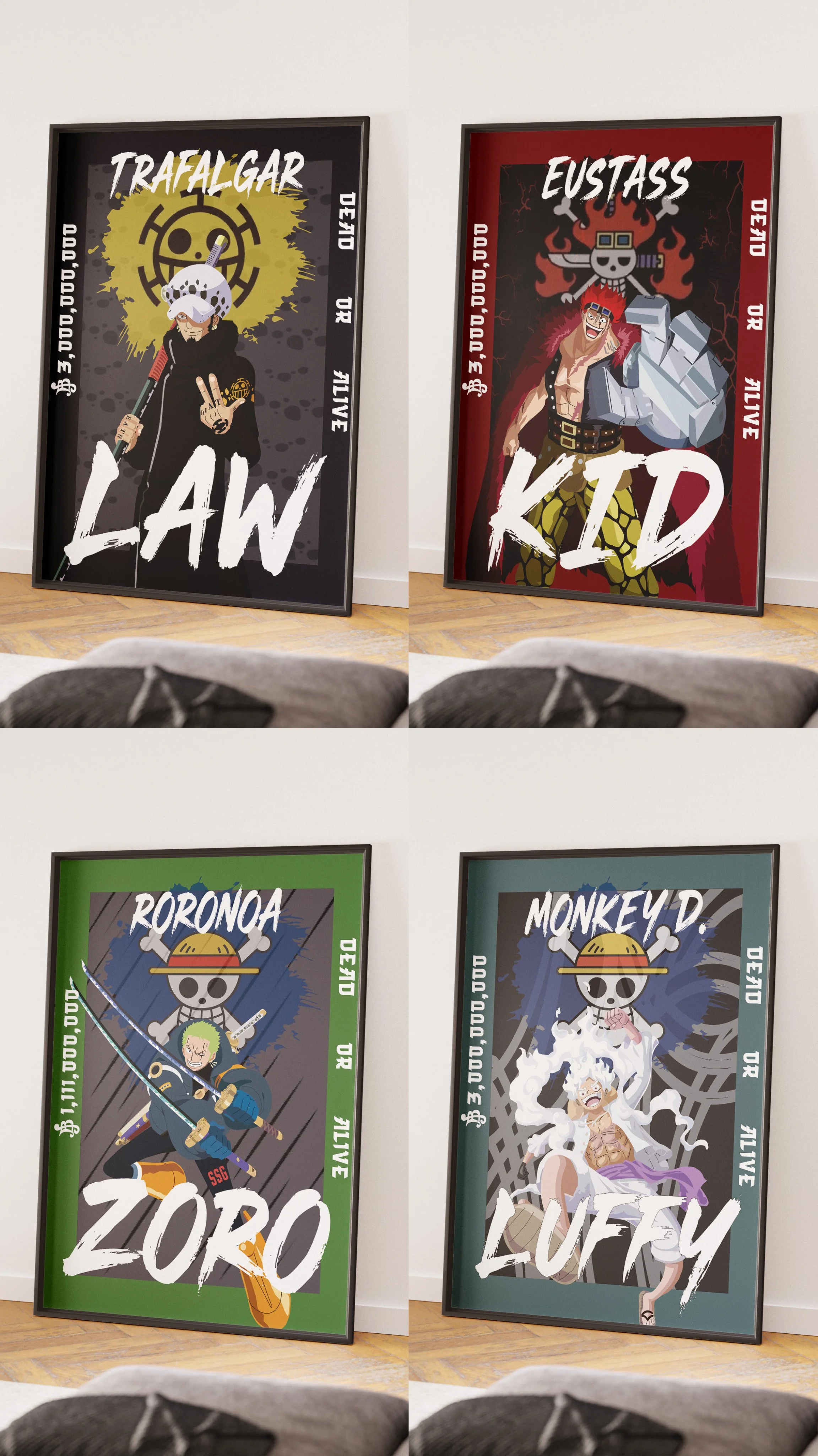 One Piece Polygonal Wanted Posters