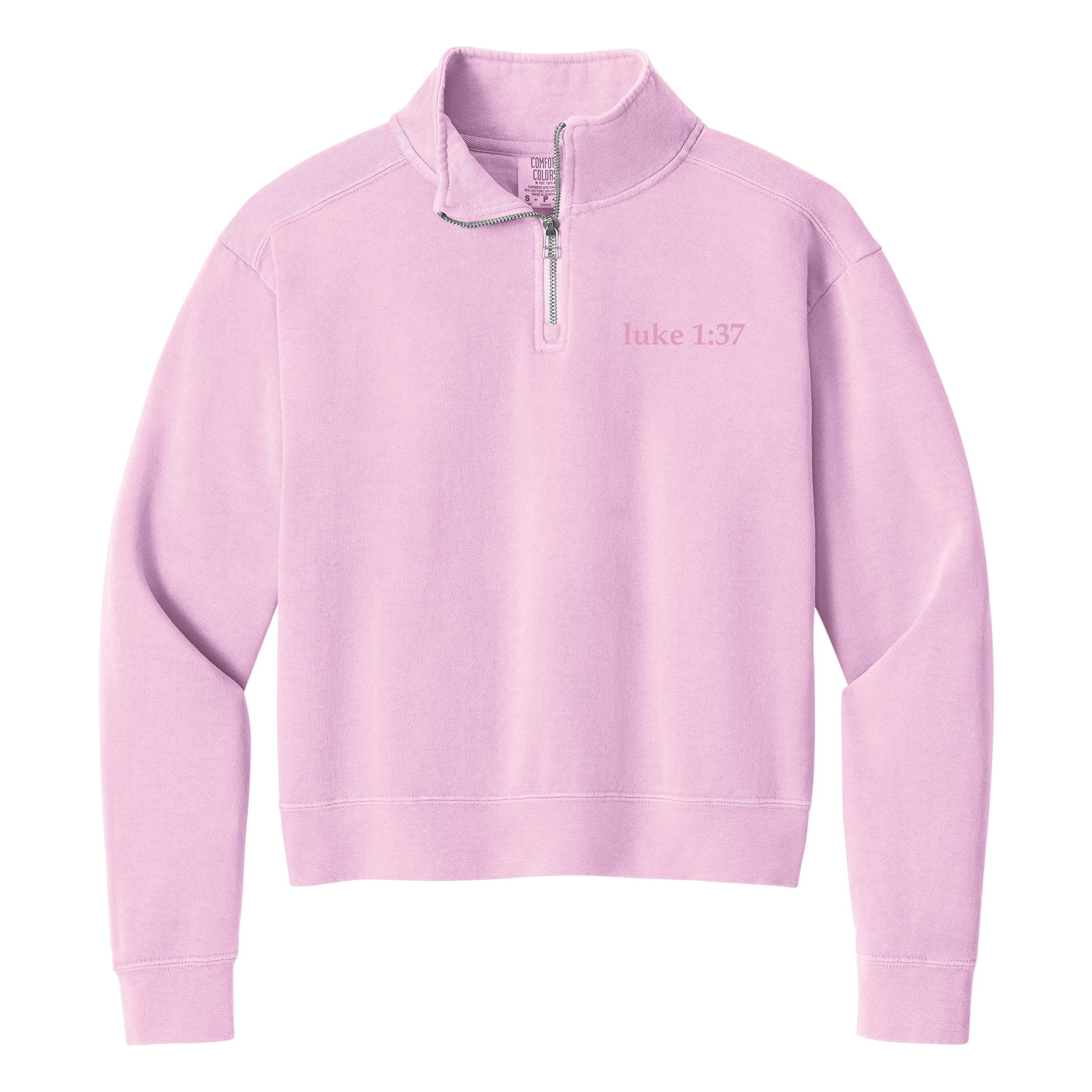 luke 1:37 - women’s mid-length 1/4-zip