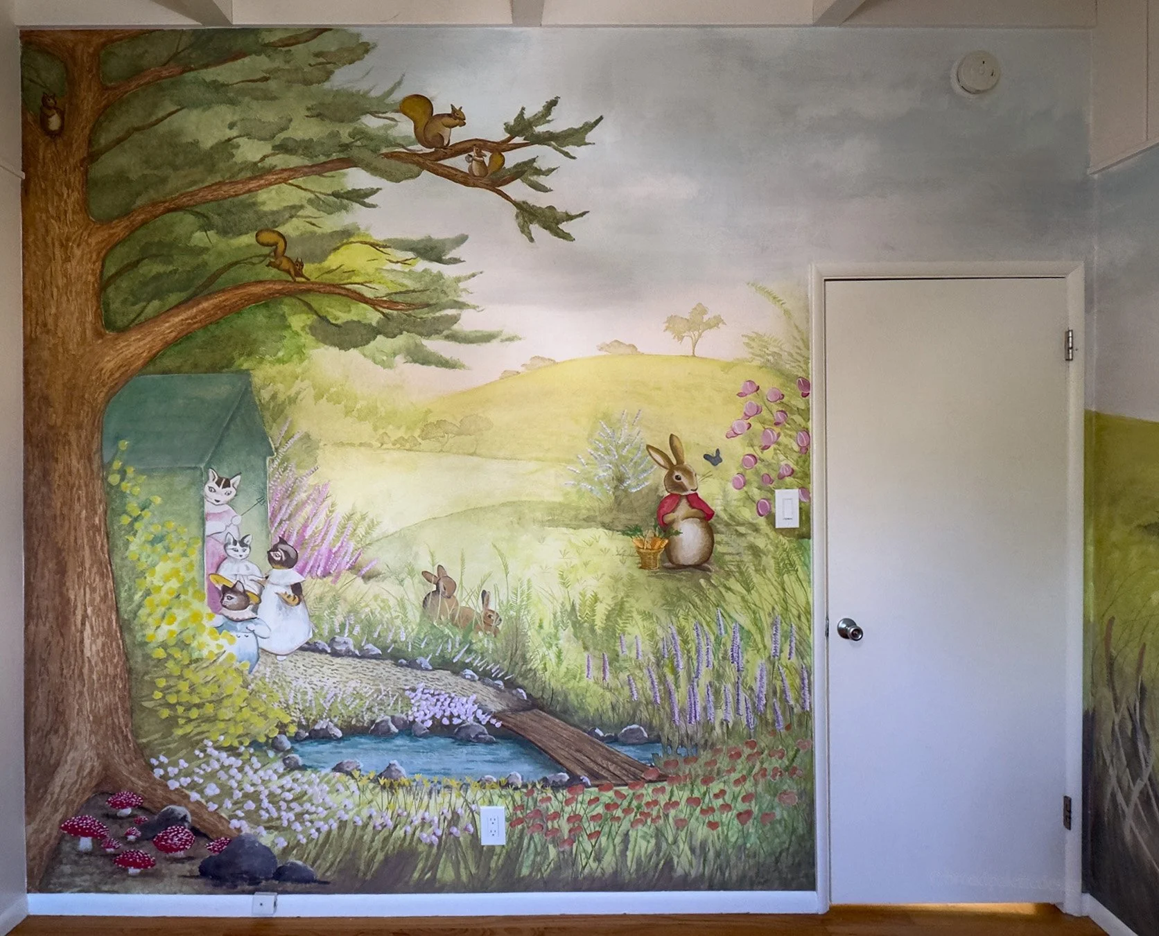 Peter Rabbit Mural in a nursery