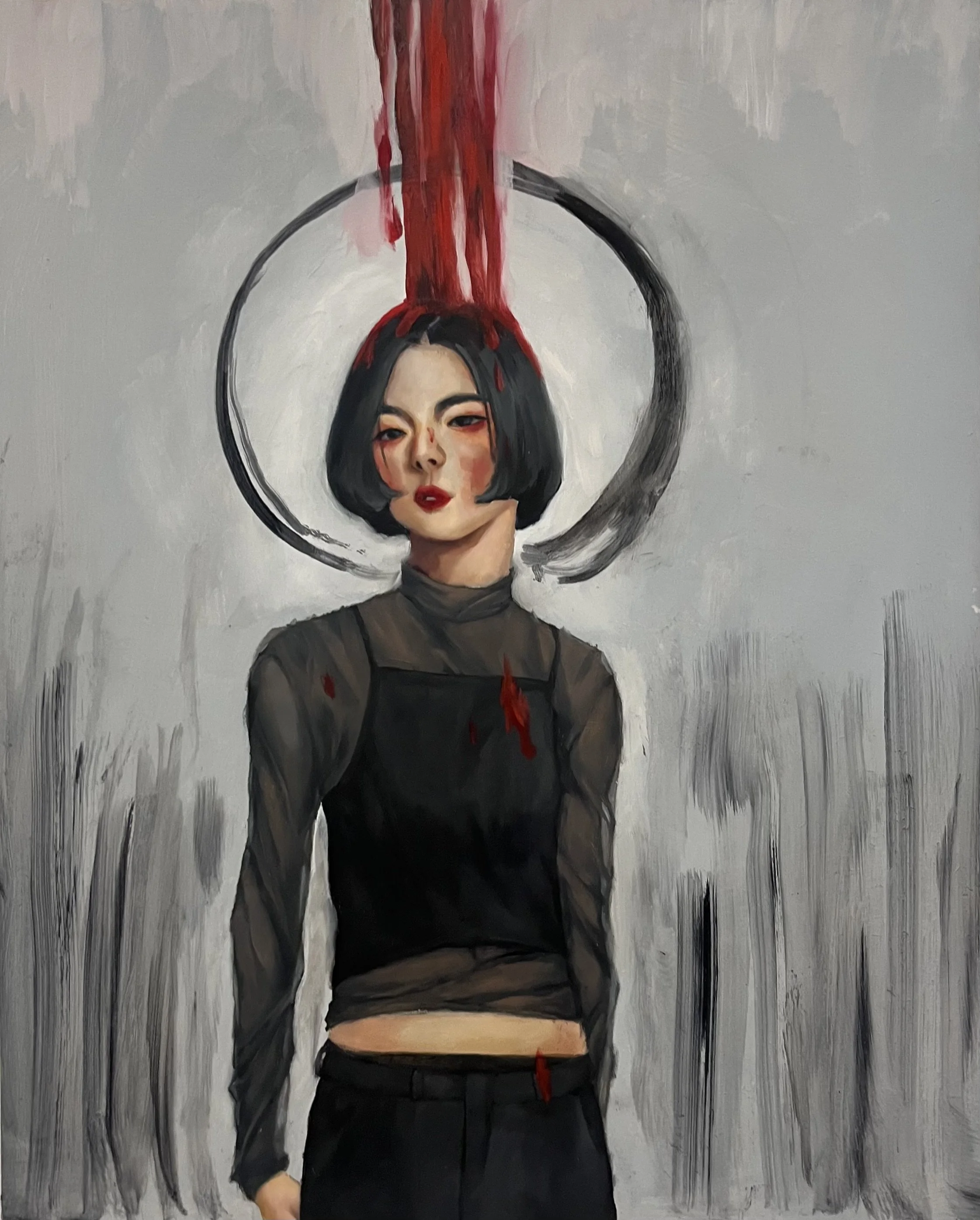 Judgment (2022) - 12” x 24”. Oil on wood panel.