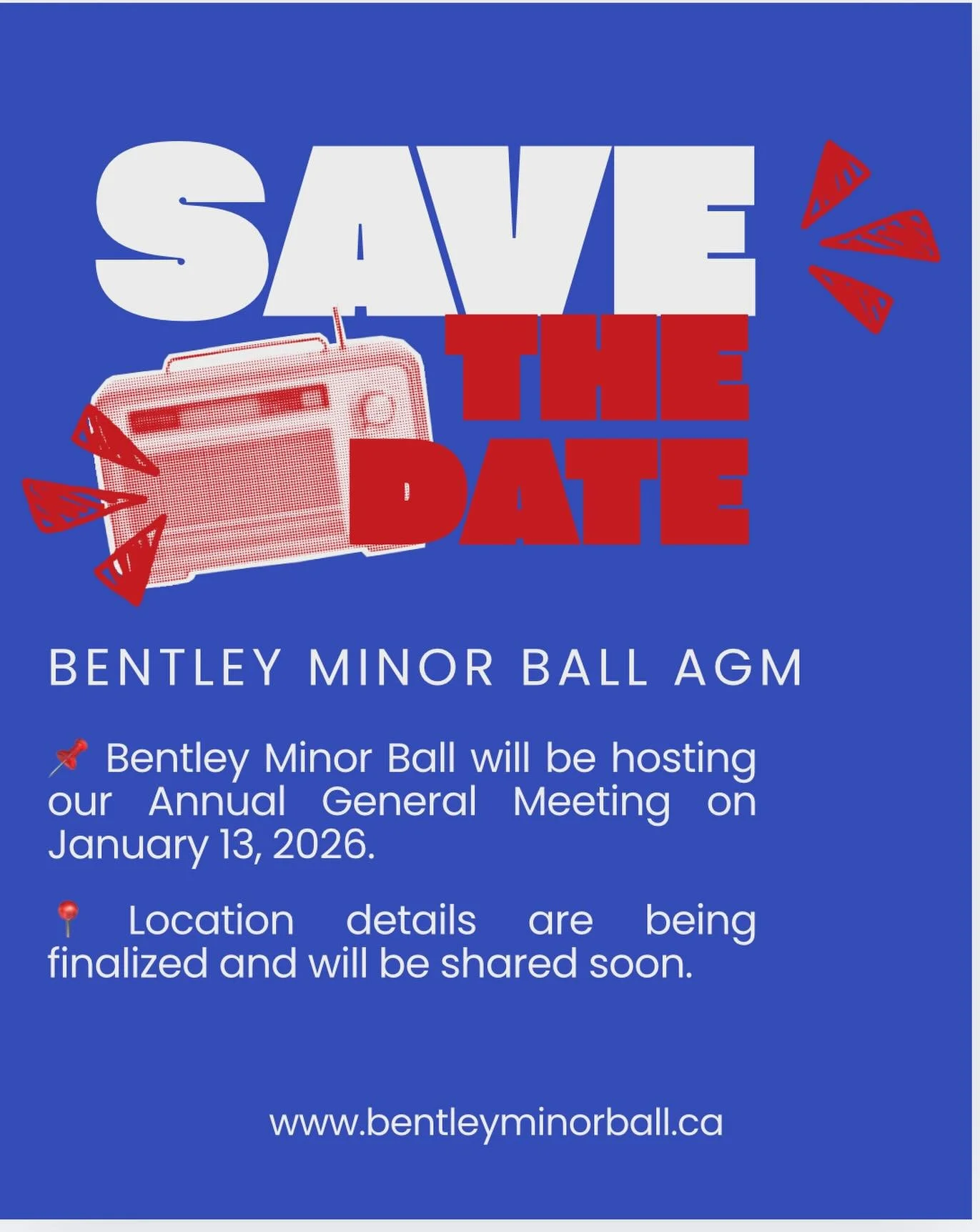 📌 Save the Date - Bentley Minor Ball AGM 

Bentley Minor Ball will be hosting our Annual General Meeting on January 13, 2026. We encourage all members, parents, and supporters to mark their calendars and join us. 

📍 Location details are being fina
