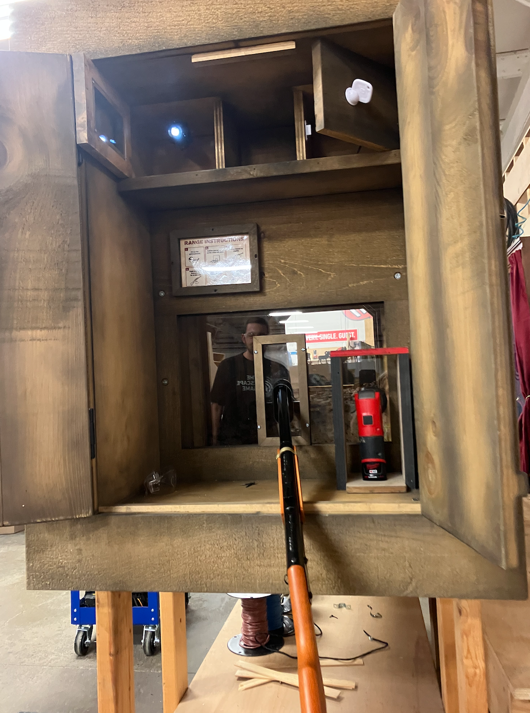 Materials: Dryvit Texture combined with various sizes of rocks, ChemCraft Golden Oak Stain, ChemCraft Black Lacquer, 'Gold Leaf' Rub-n-Buff, Dark Walnut Spray Paint
