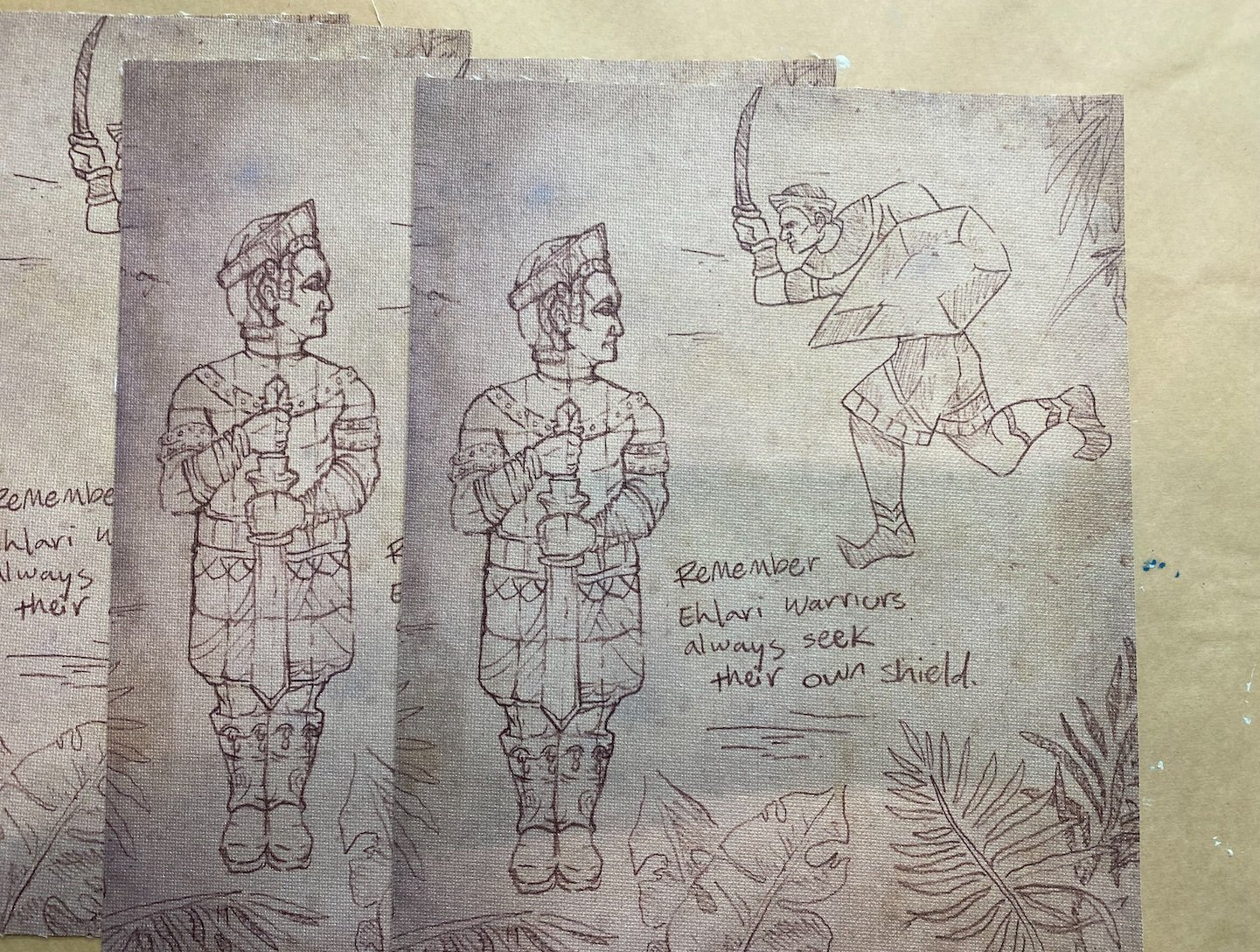 Materials: Printed Canvas Pad, Wood-stain, Zip-A-Gap Superglue