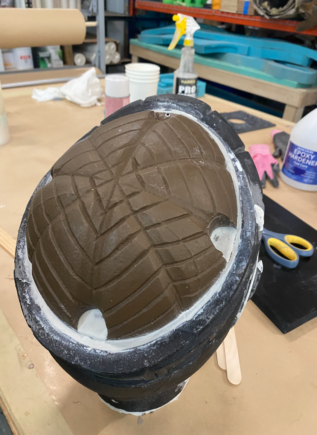 Materials: Smooth-On 65D Semi-Rigid Urethane, Fiberglass, West System 105 Epoxy Resin, 205 Epoxy Hardener, Epoxy Dough