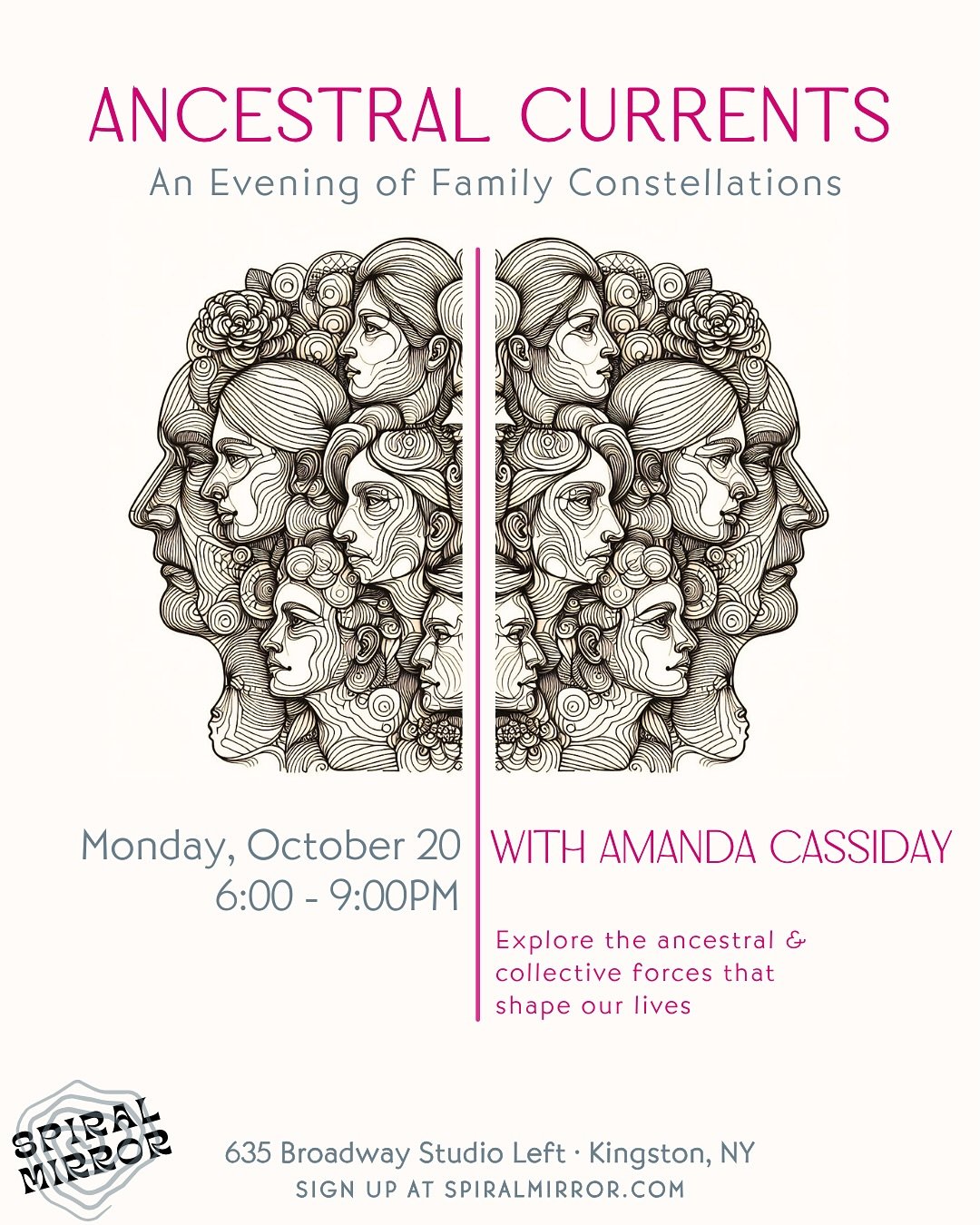 ANCESTRAL CURRENTS: AN EVENING OF FAMILY CONSTELLATIONS
🌌
Join Amanda Cassiday for an evening of Family Constellations — a healing modality that illuminates the unseen currents of our ancestry, reveals hidden patterns shaping our families, wor