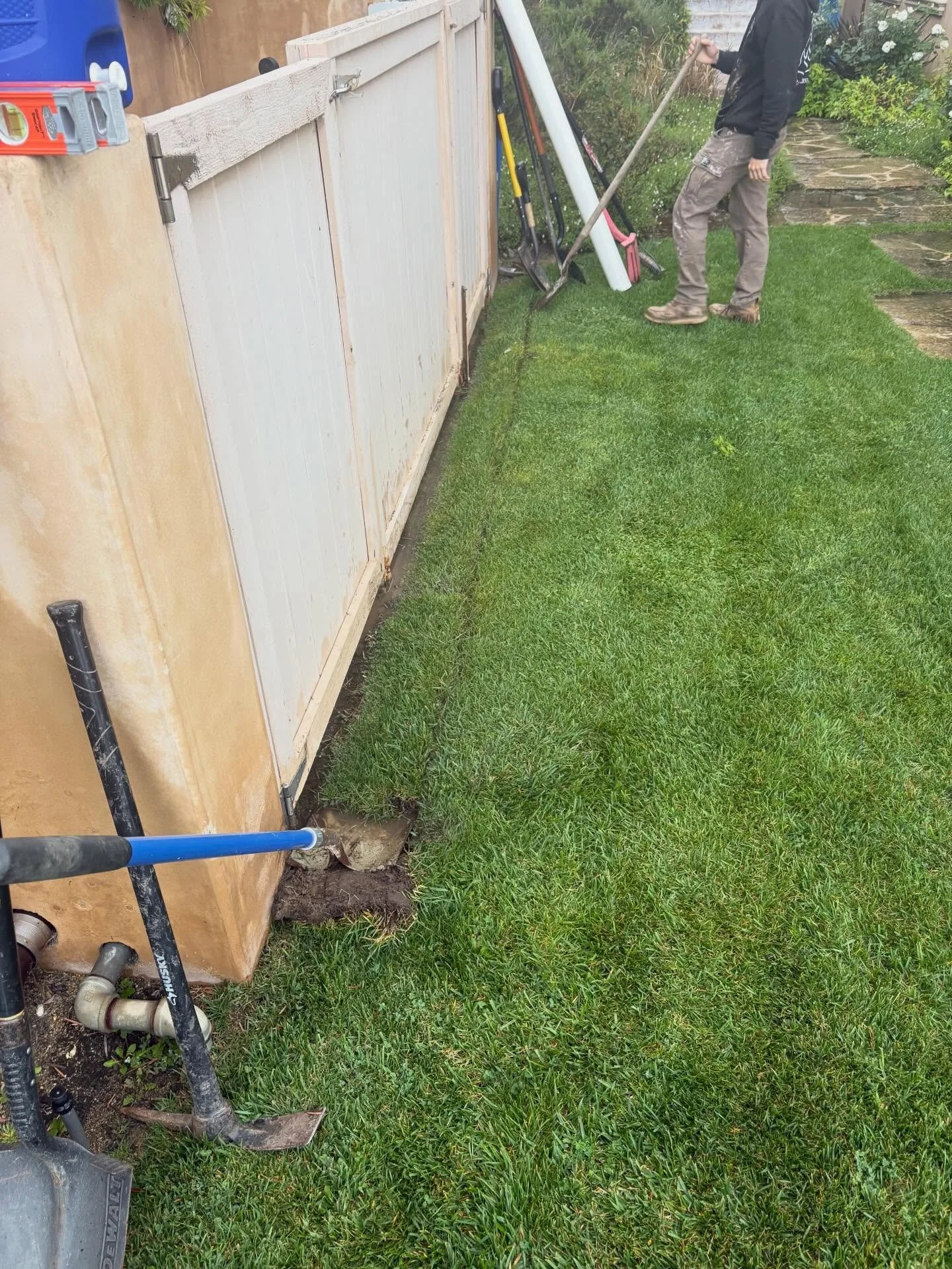 DRAINS INSTALLED TO PROTECT AGAINST WATER DAMAGE ON POOL EQUIPMENT