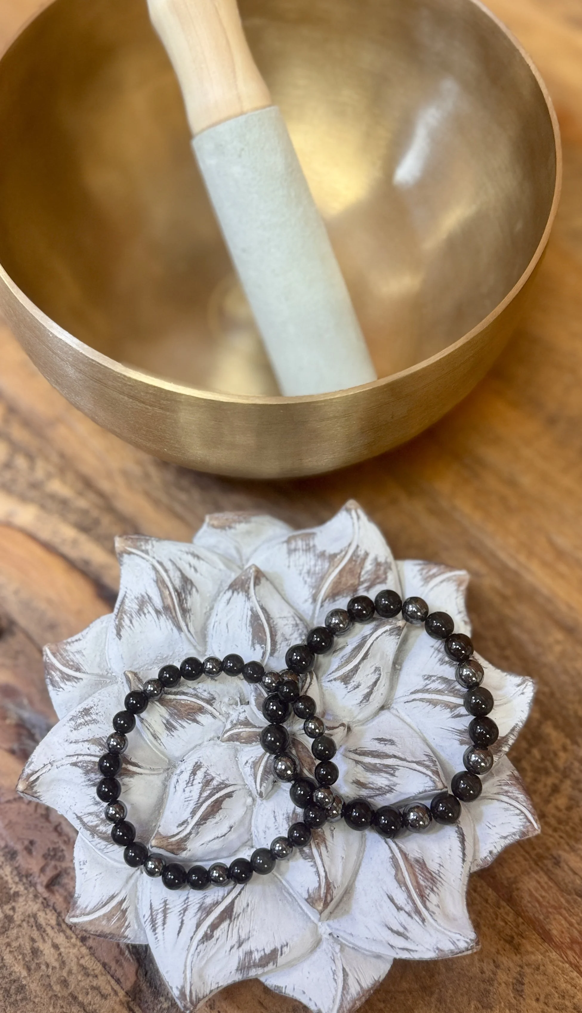 Down to Earth Bracelets ~ "I Am One With the Earth” — Black Obsidian, Hematite