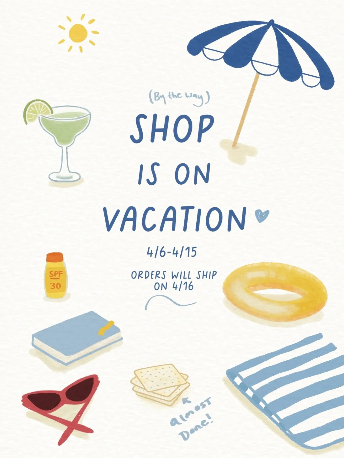 Btw 🌞 Oy Vey Crafts turned one yesterday! She's taking a vacation, but will catch up with a biz birthday post tomorrow. 
If you've been shopping our site this week (thank you!) you already know. Orders will ship out on 4/16 🩷