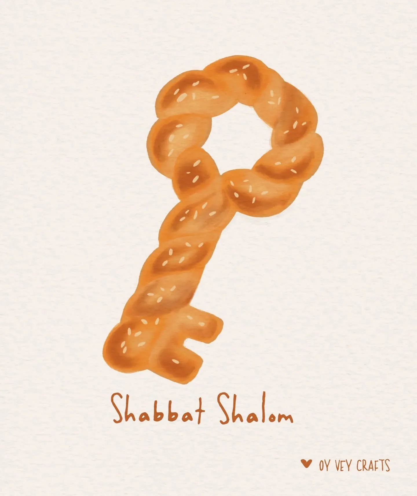 Inspired by all of your Shlissel Challah's popping up on my feed, so I had to draw one (I'm no baker) 😍Shabbat Shalom!
