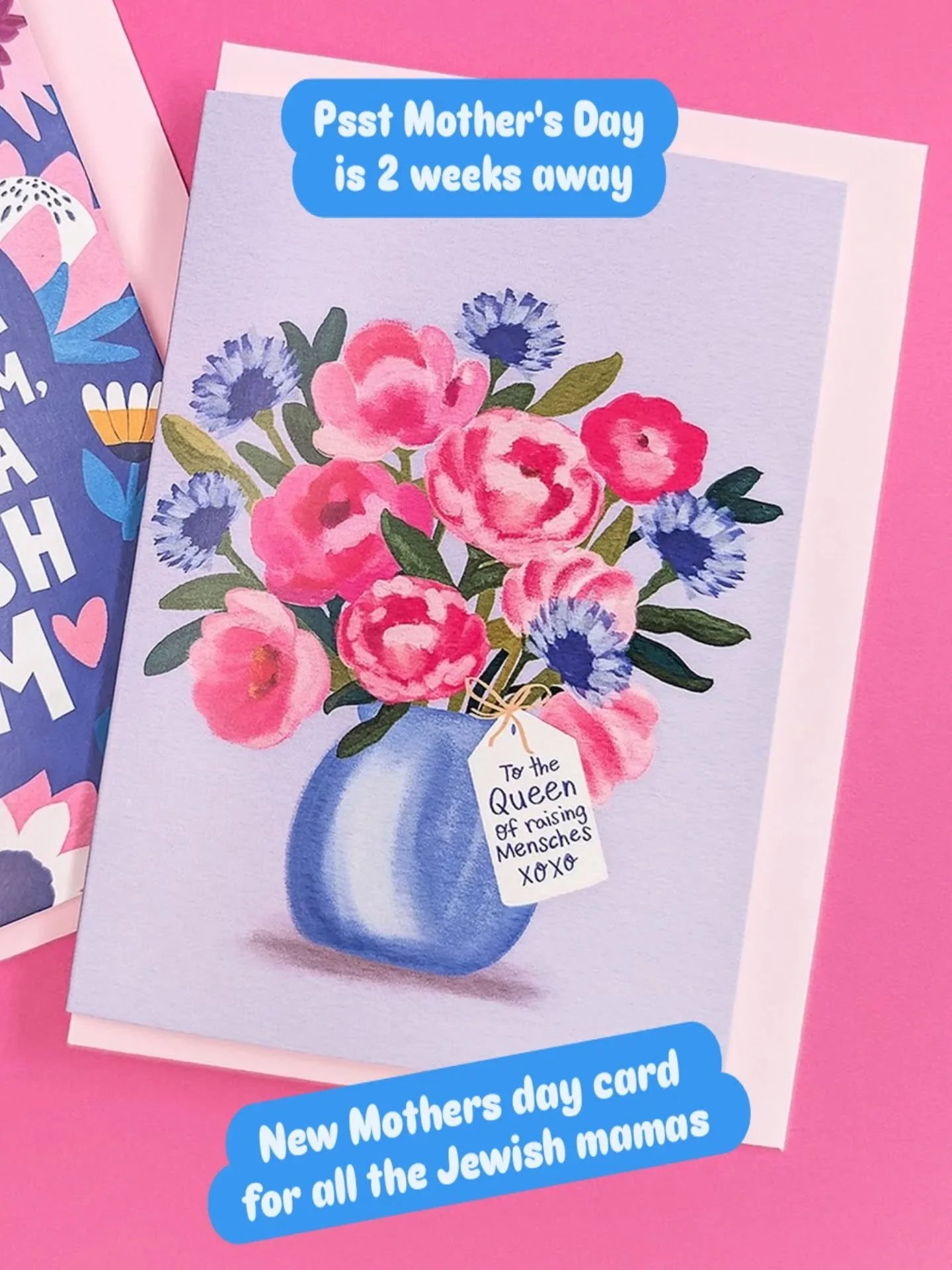 Psst... Mothers Day is just 2 weeks away 🩷

Jewish Mother's Day Cards for Mom &amp; Bubbe