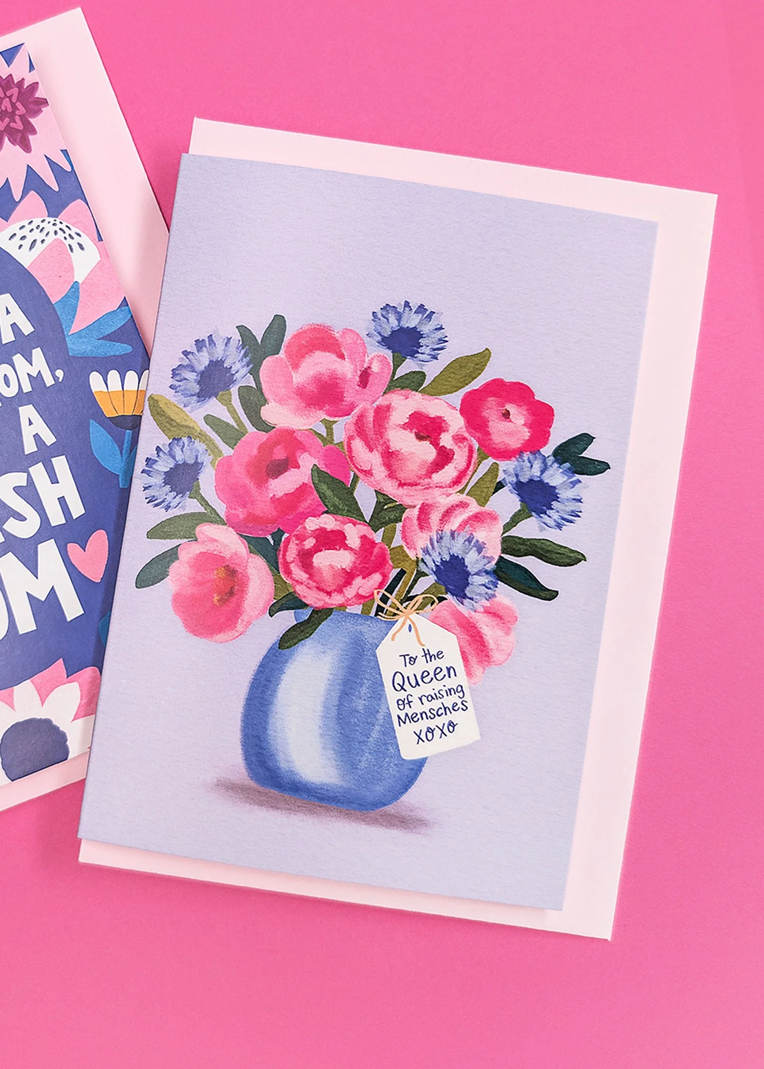 Jewish Mothers Day Card with Flowers