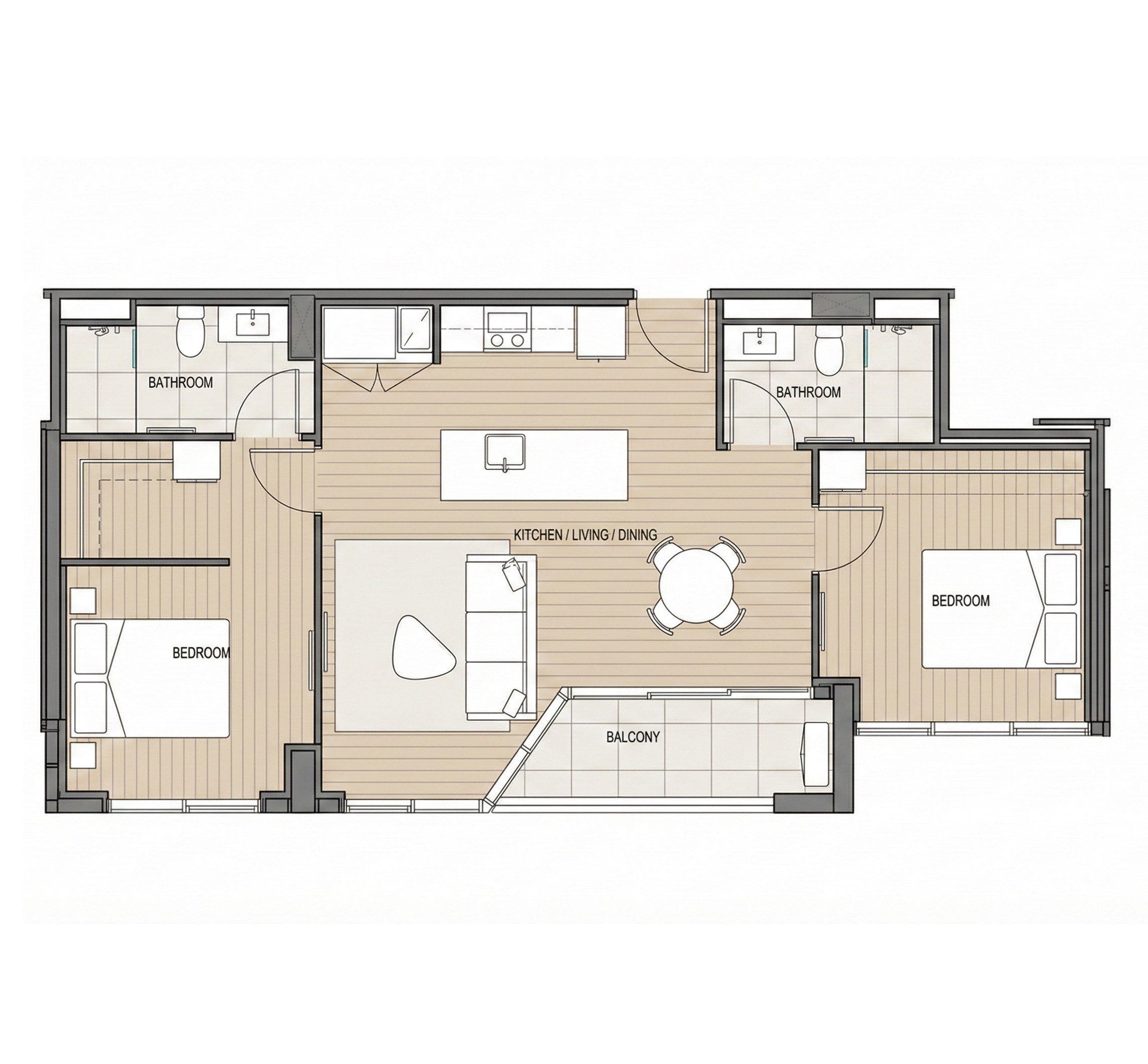 2 Bedroom Floor Plan