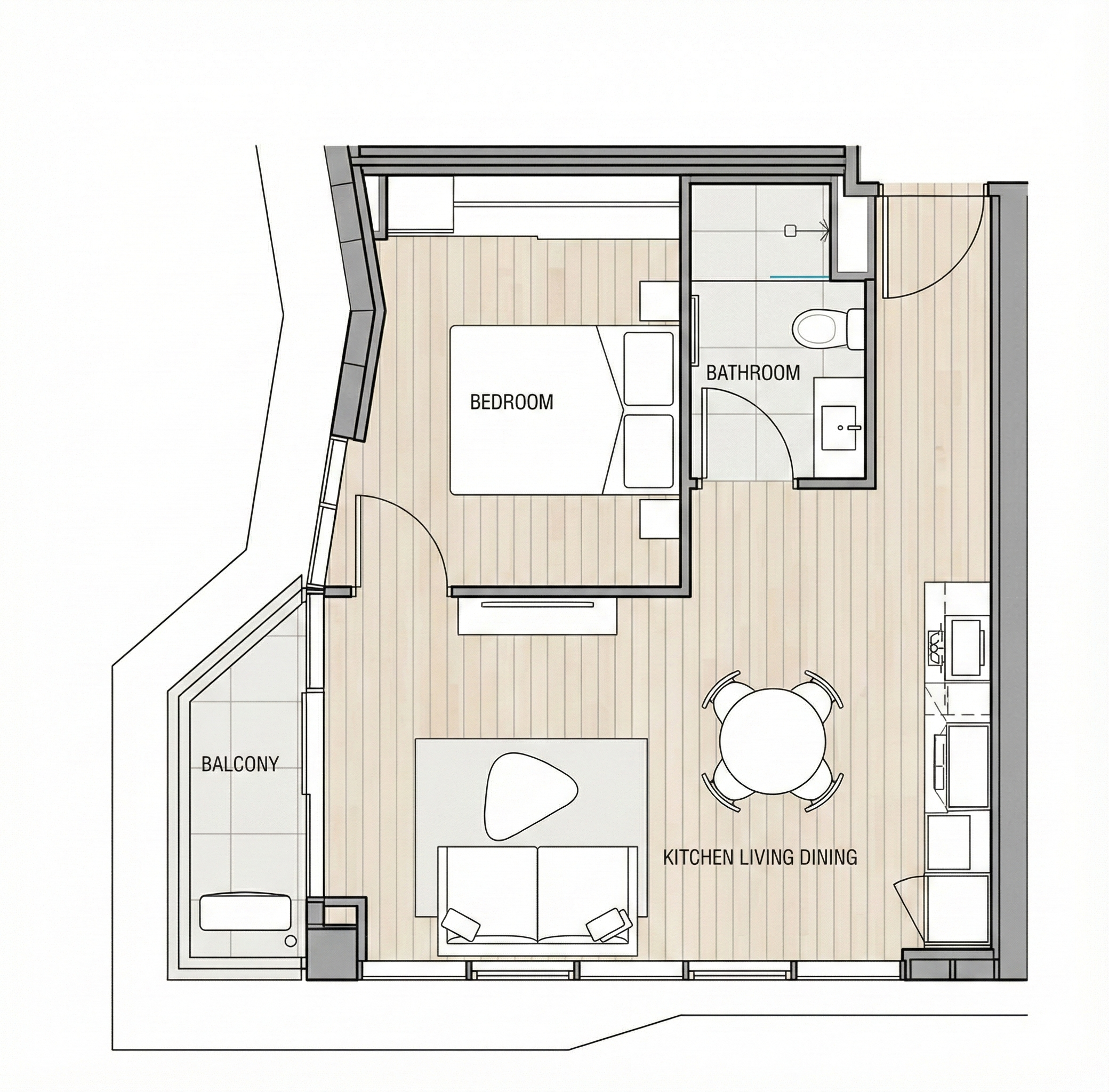 1 Bedroom Floor Plan