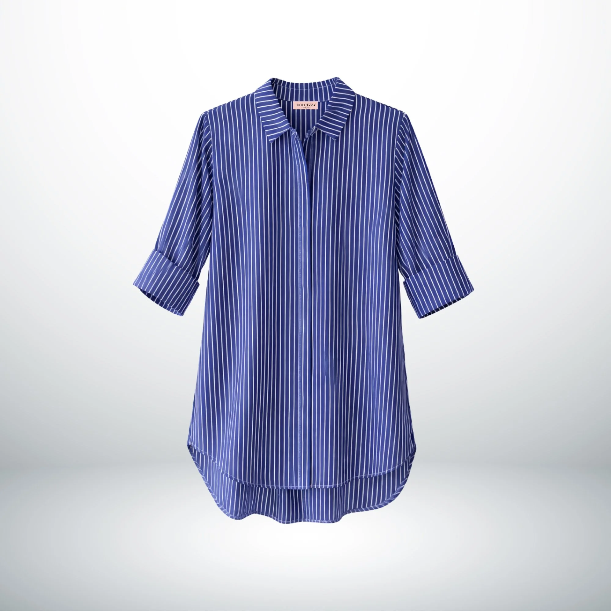 BLUE & WHITE STRIPED OVERSIZED SHIRT