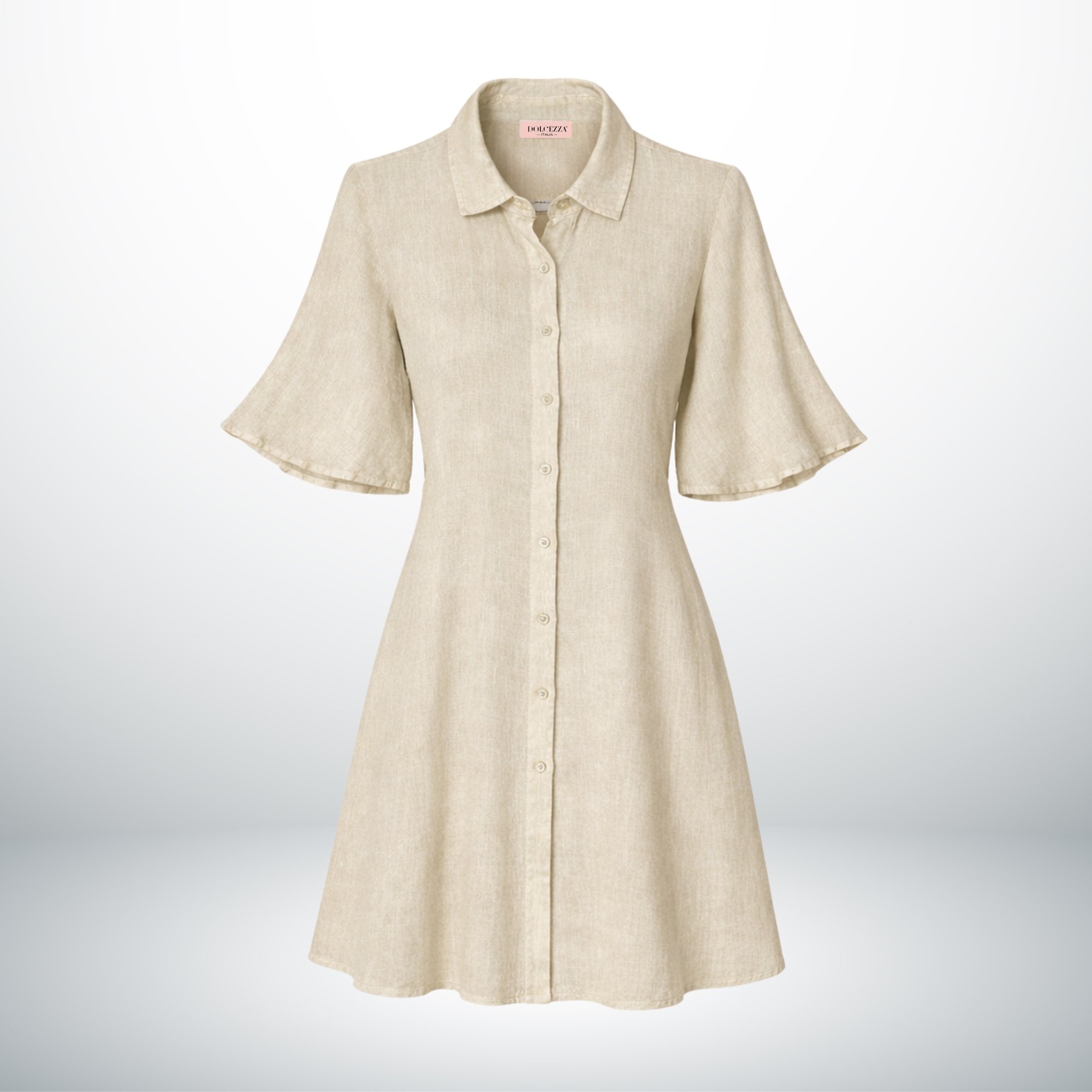 BEIGE NATURAL LINEN DRESS