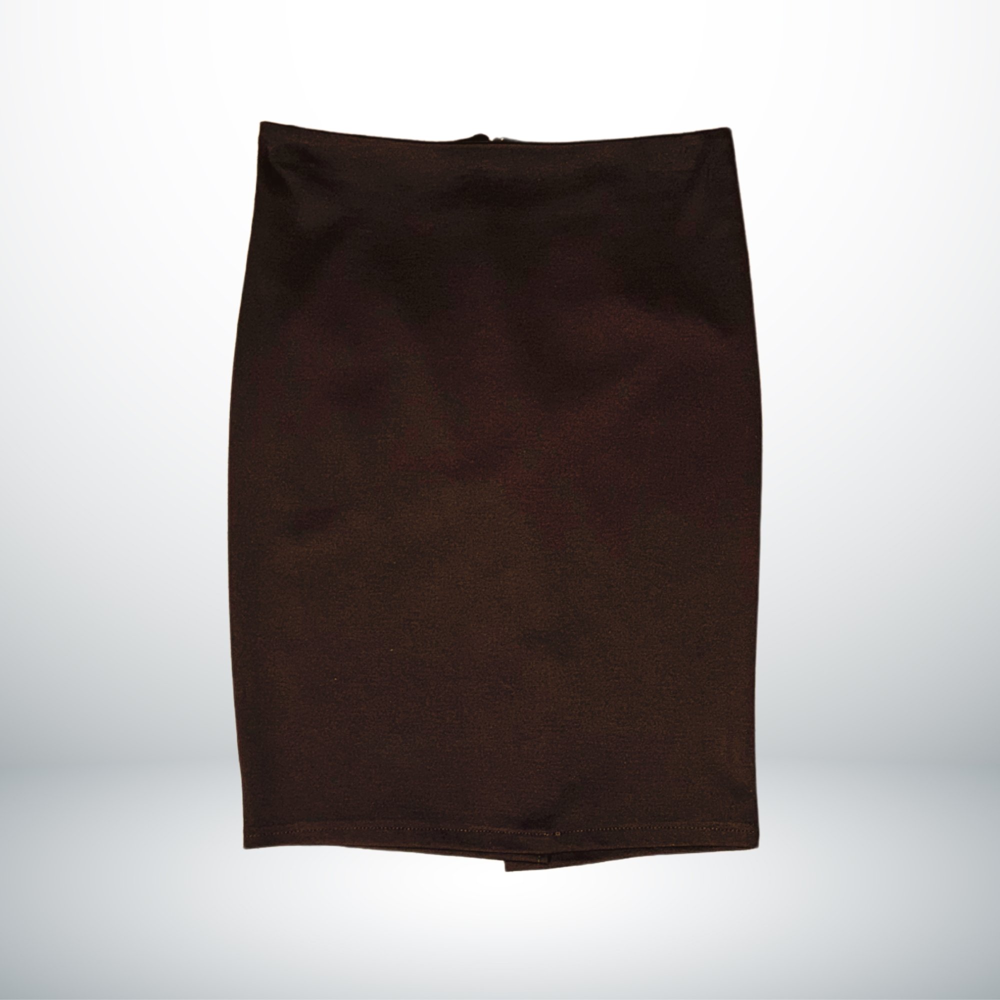 BROWN MID-LEG VISCOSE SKIRT
