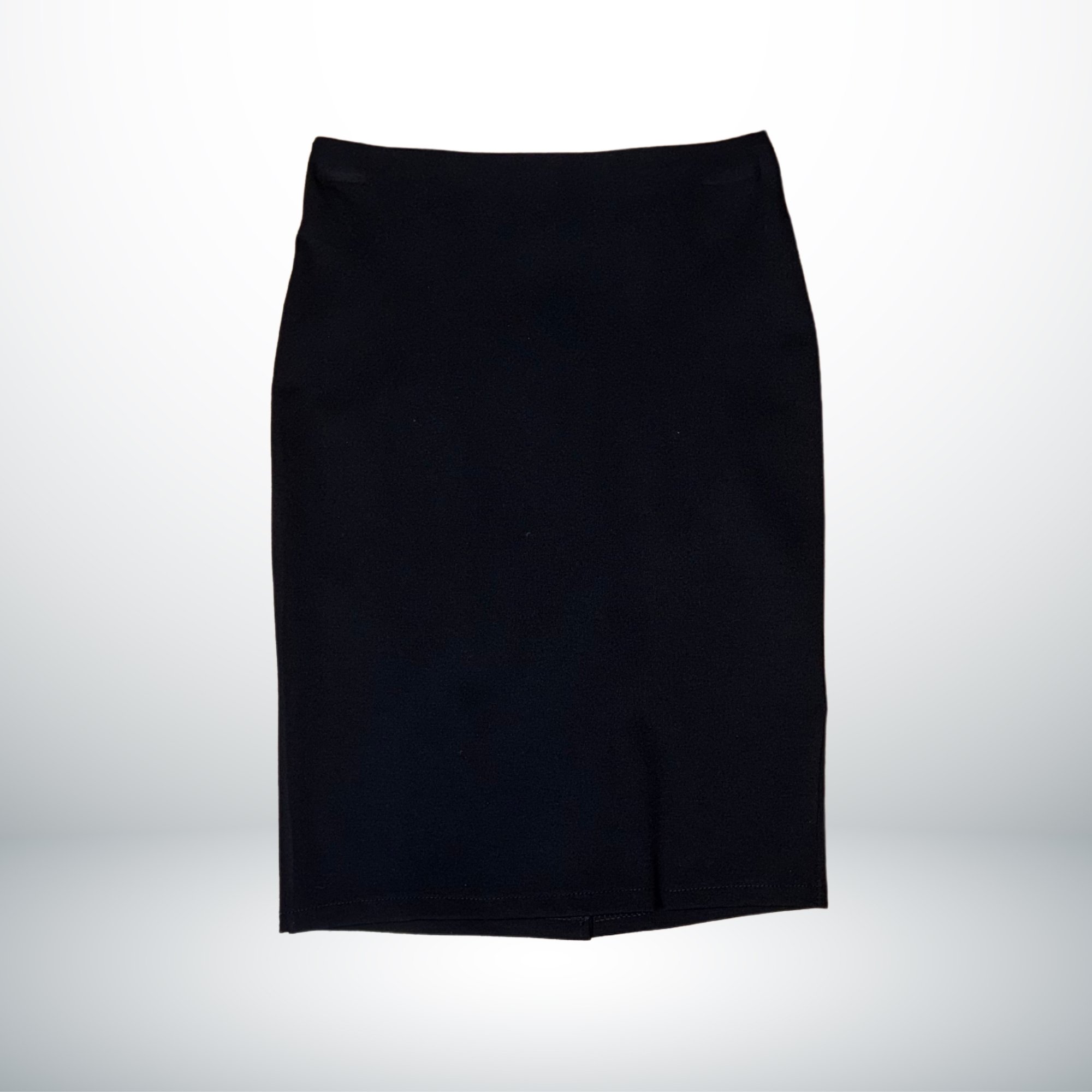 BLACK MID-LENGHT VISCOSE SKIRT
